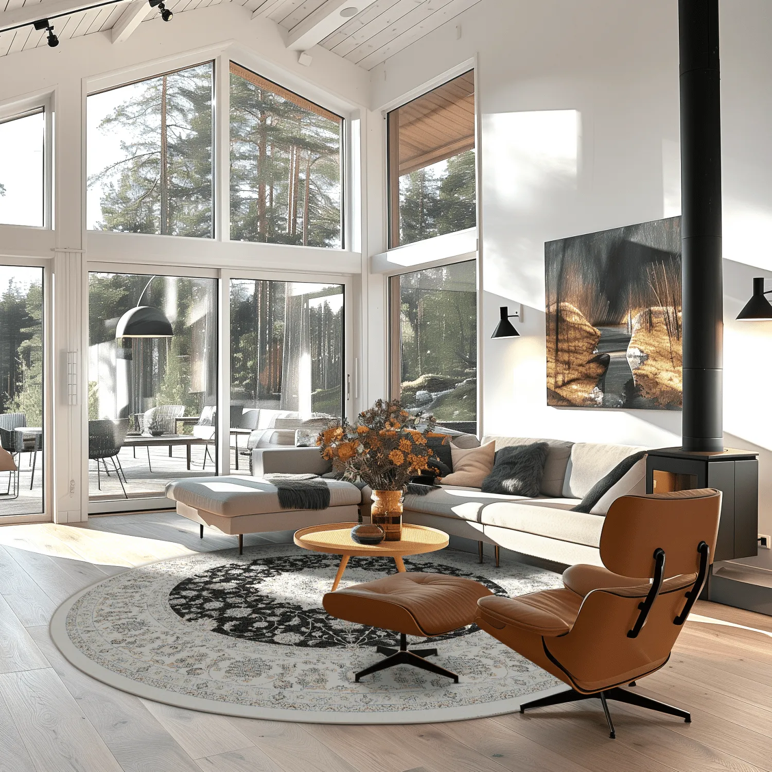 Tapis rond - Arabella (noir)