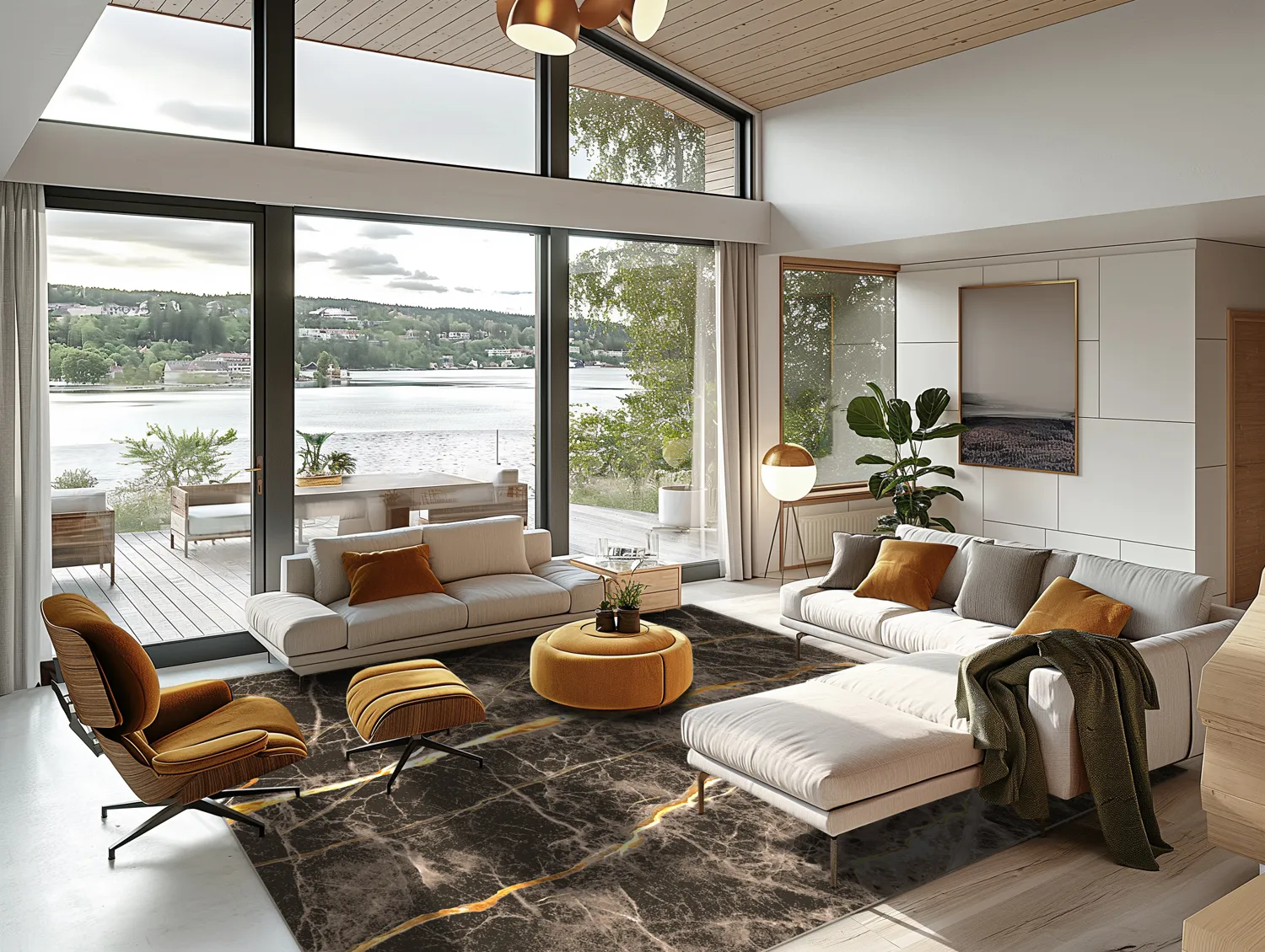 Wilton-Teppich - Aris (schwarz/gold)