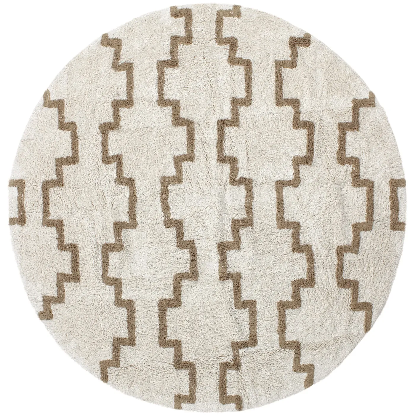 Runde Teppiche - Arlon Natural Cotton Shaggy (beige)
