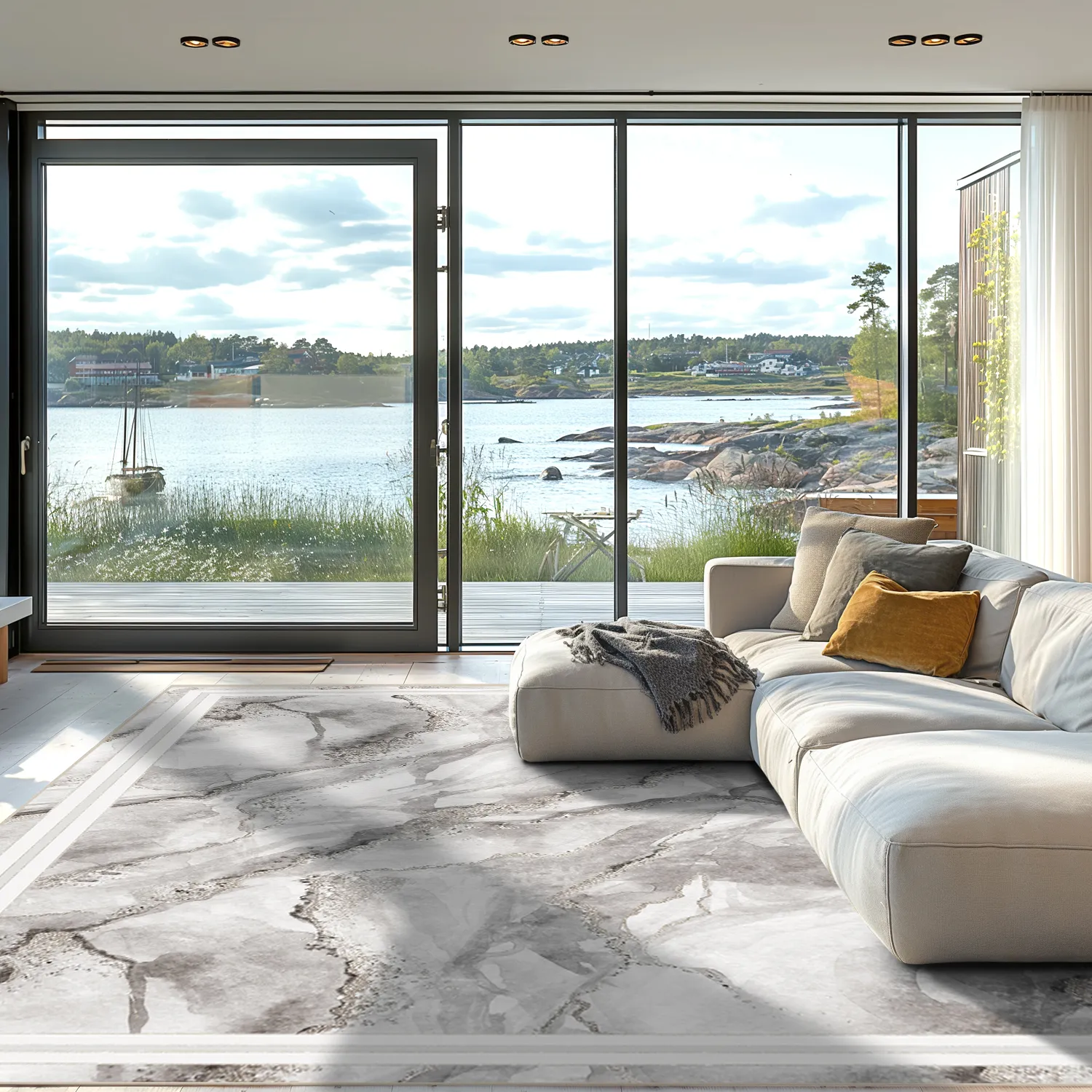 Wilton-Teppich - Attika (grau/weiß)