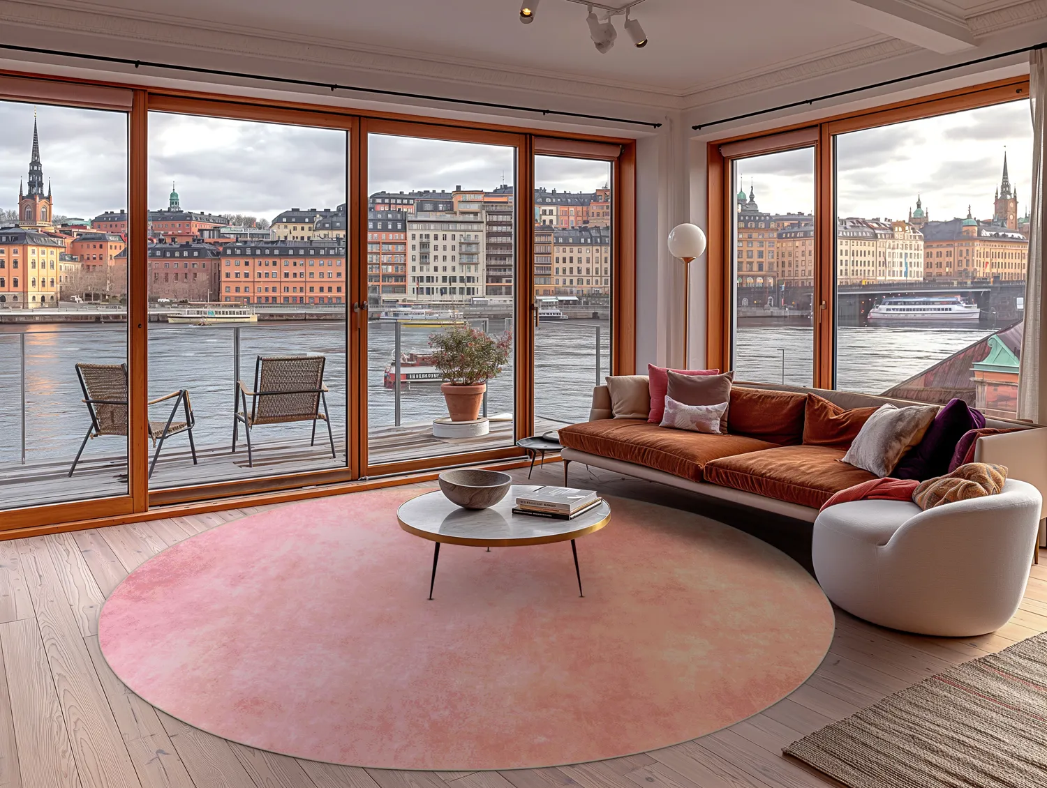 Rund Teppich - Baden (rosa)