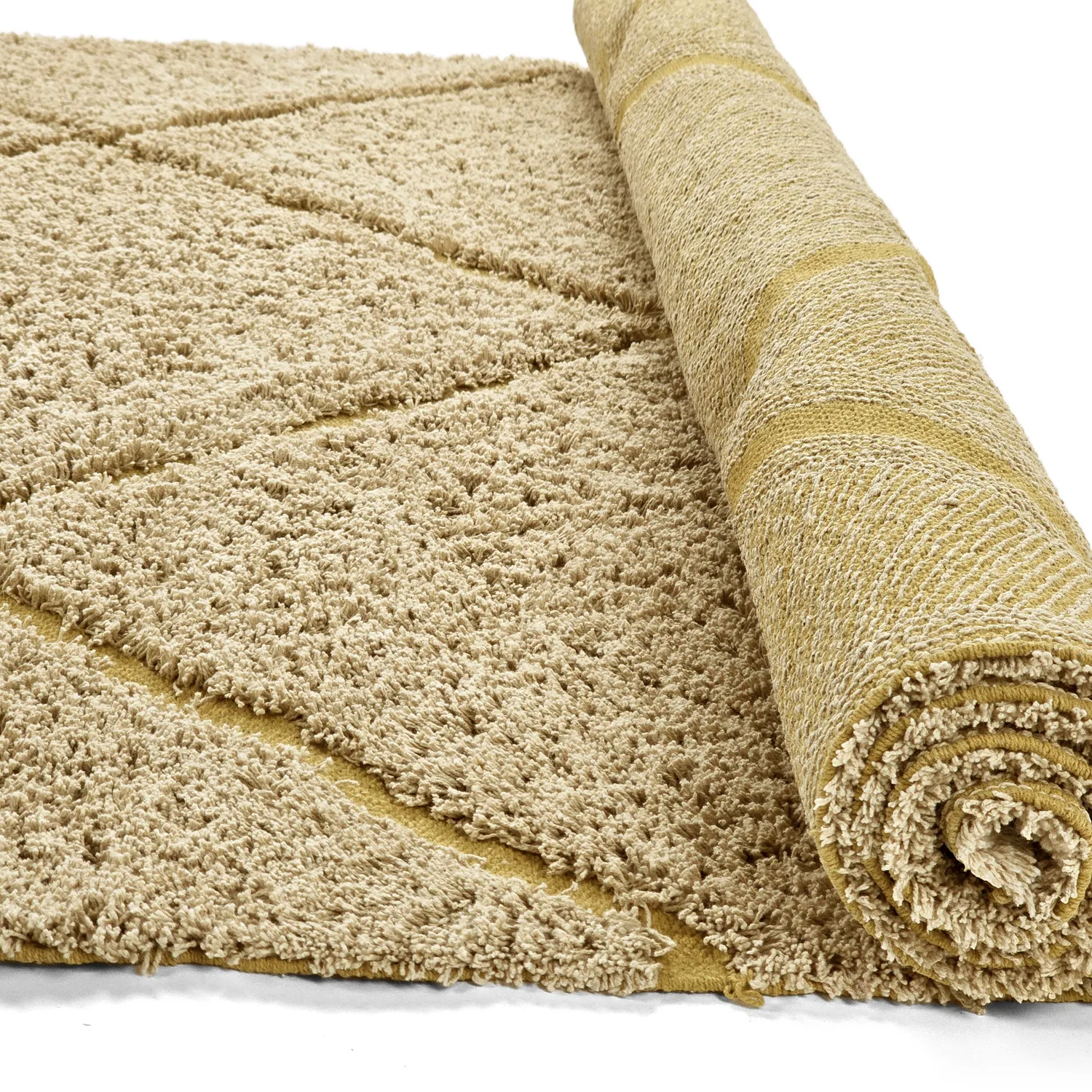 Hochflorteppiche - Bellevue Natural Cotton Shaggy (beige/braun)