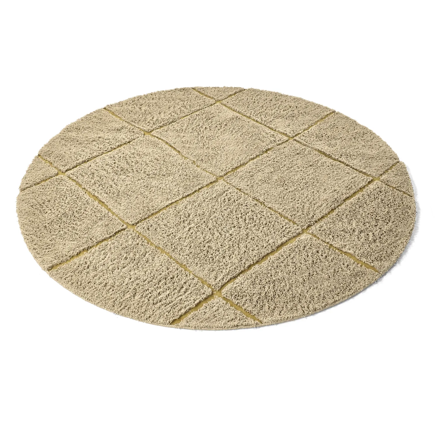 Runde Teppiche - Bellevue Natural Cotton Shaggy (beige/braun)