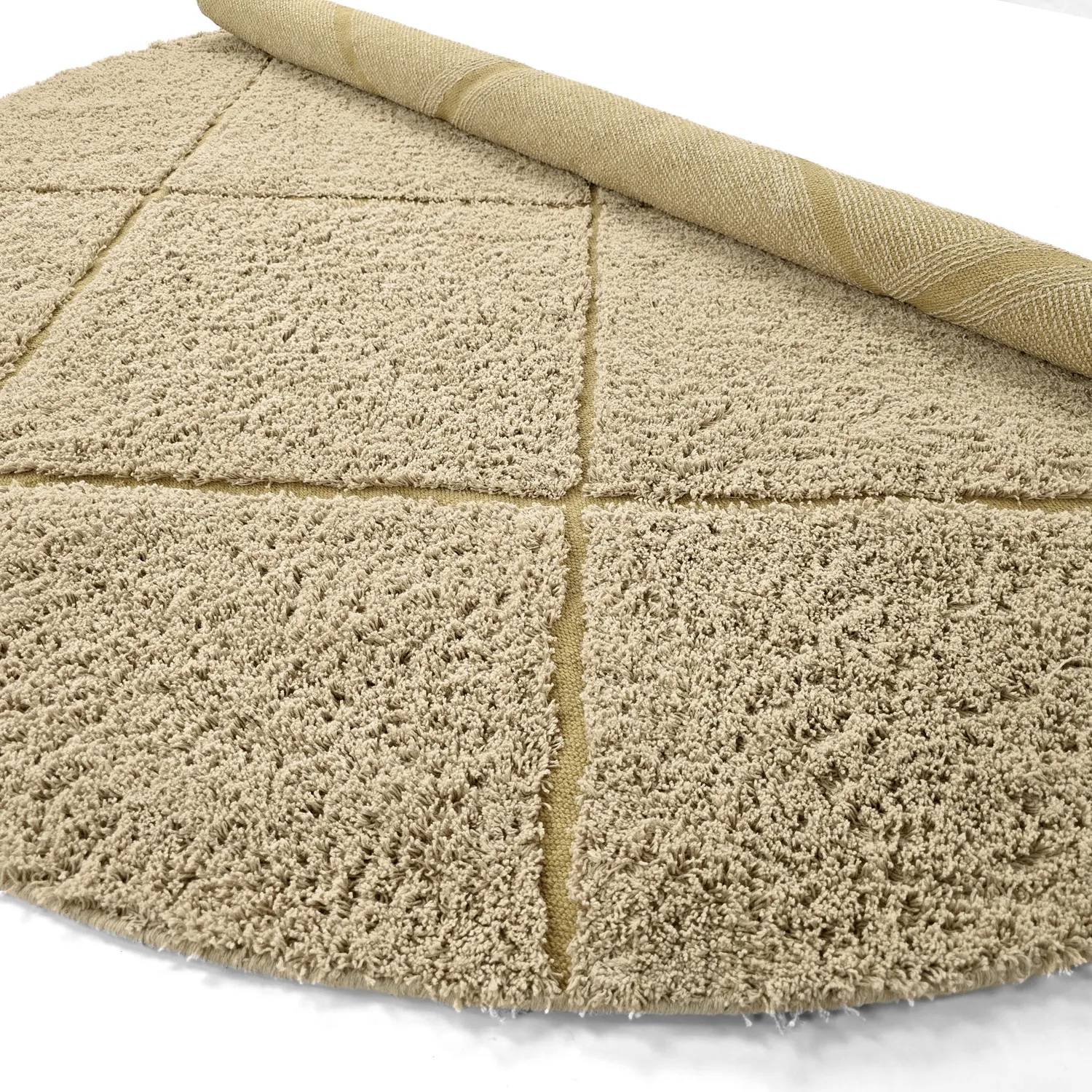 Runde Teppiche - Bellevue Natural Cotton Shaggy (beige/braun)