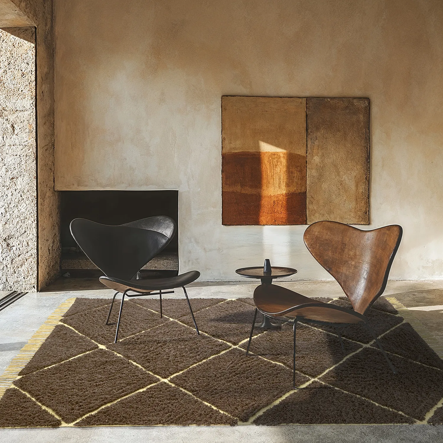 Hochflorteppiche - Bellevue Natural Cotton Shaggy (braun/gelb)