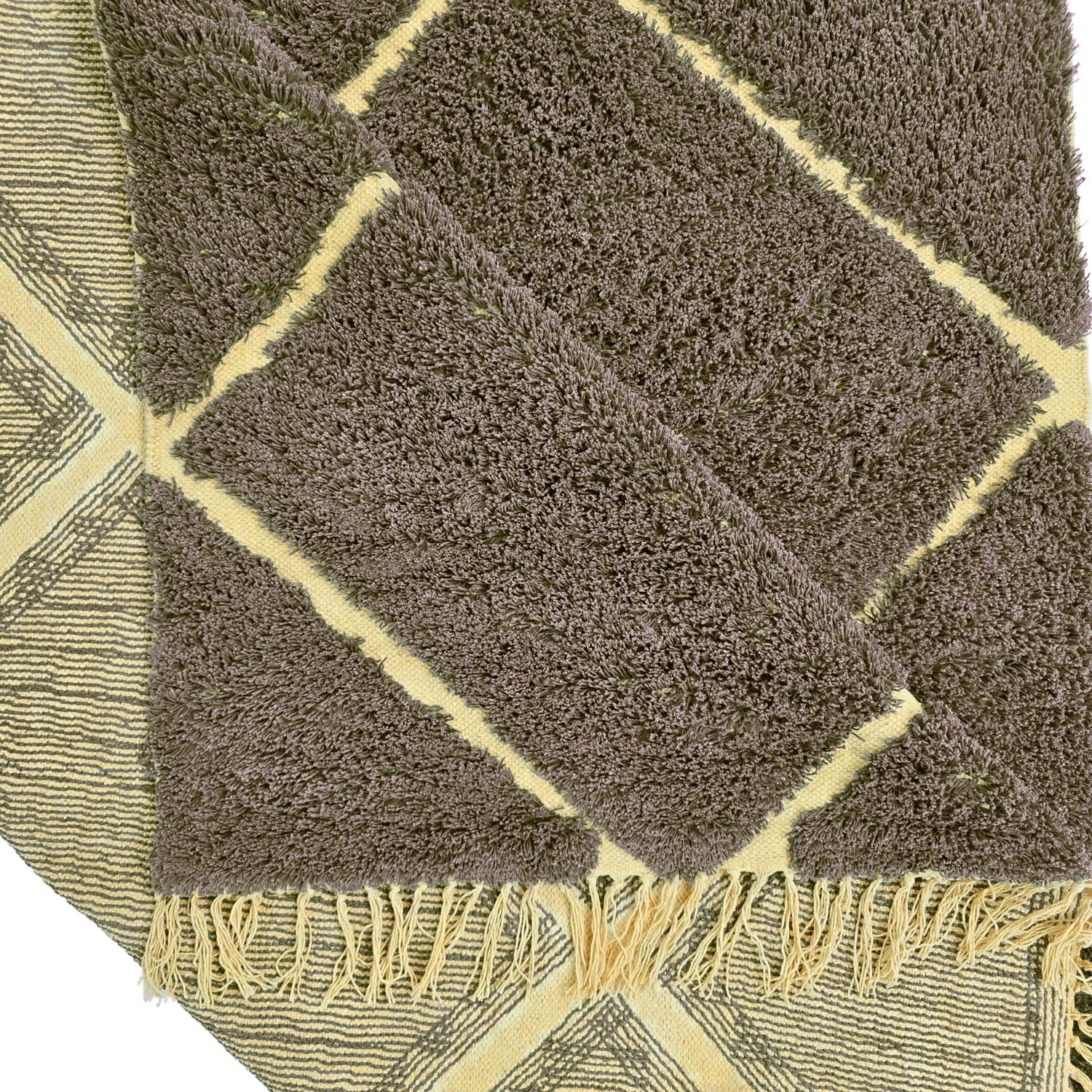 Hochflorteppiche - Bellevue Natural Cotton Shaggy (braun/gelb)