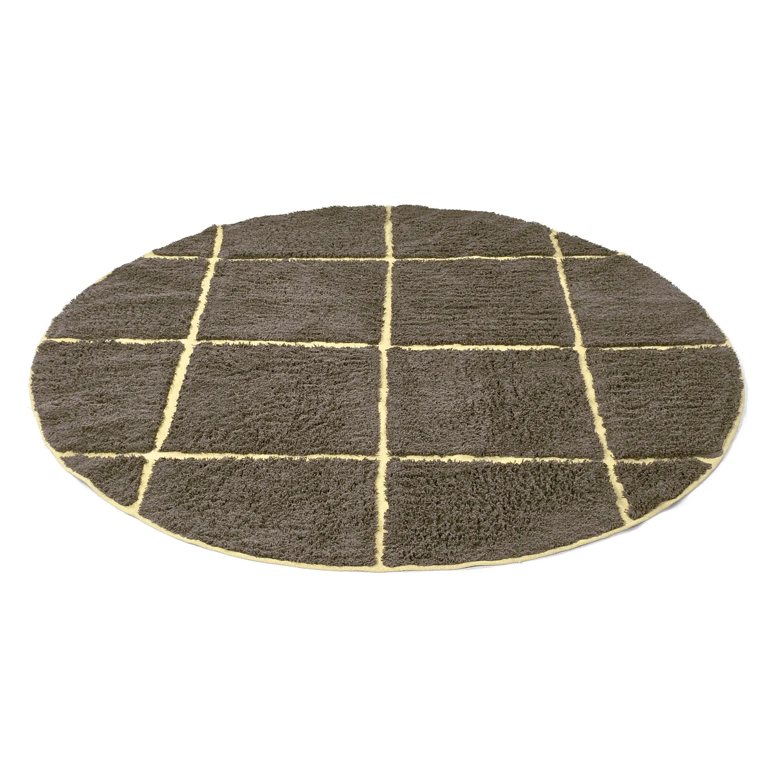 Runde Teppiche - Bellevue Natural Cotton Shaggy (braun/gelb)