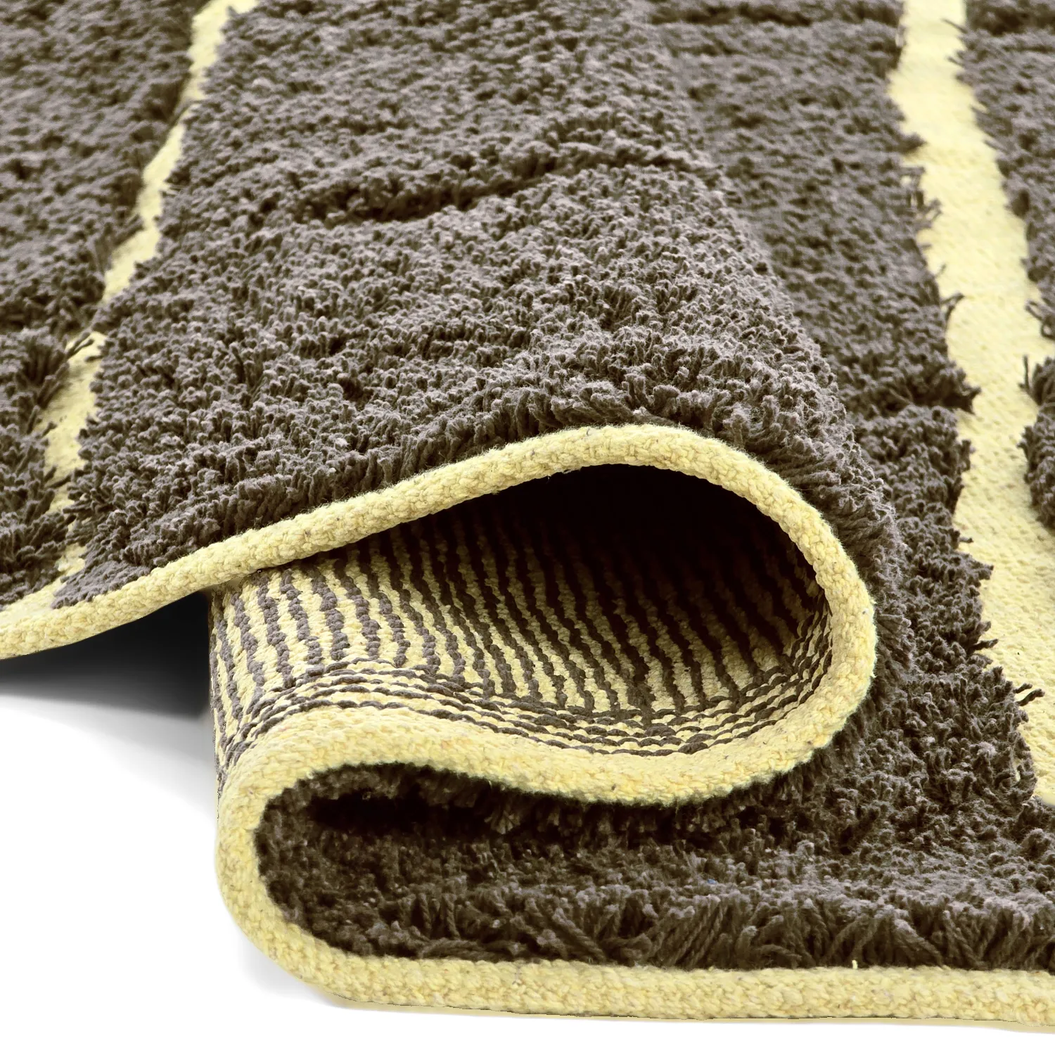 Runde Teppiche - Bellevue Natural Cotton Shaggy (braun/gelb)