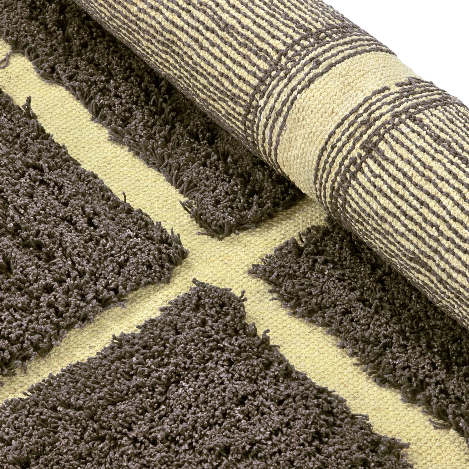 Runde Teppiche - Bellevue Natural Cotton Shaggy (braun/gelb)