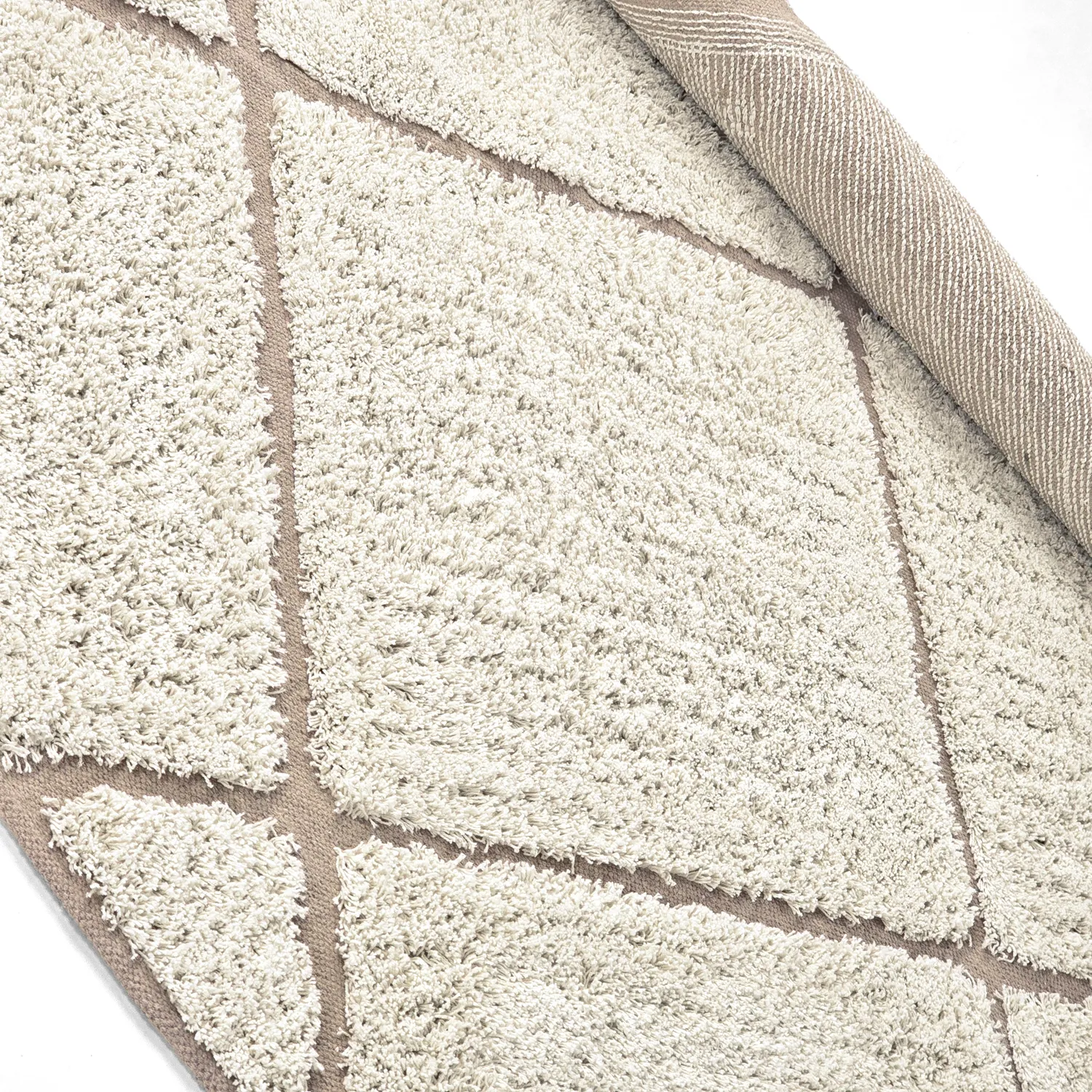Runde Teppiche - Bellevue Natural Cotton Shaggy (cremefarben/beige)