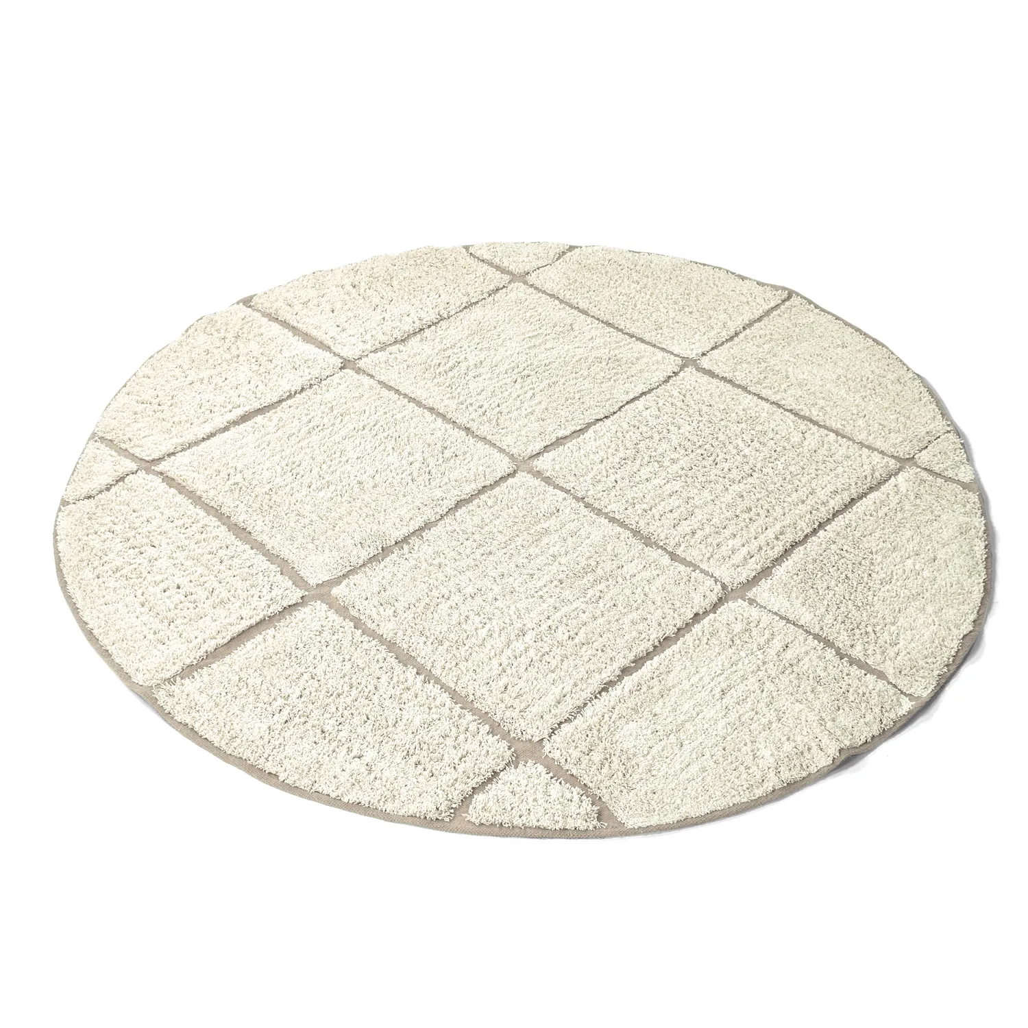 Runde Teppiche - Bellevue Natural Cotton Shaggy (cremefarben/beige)