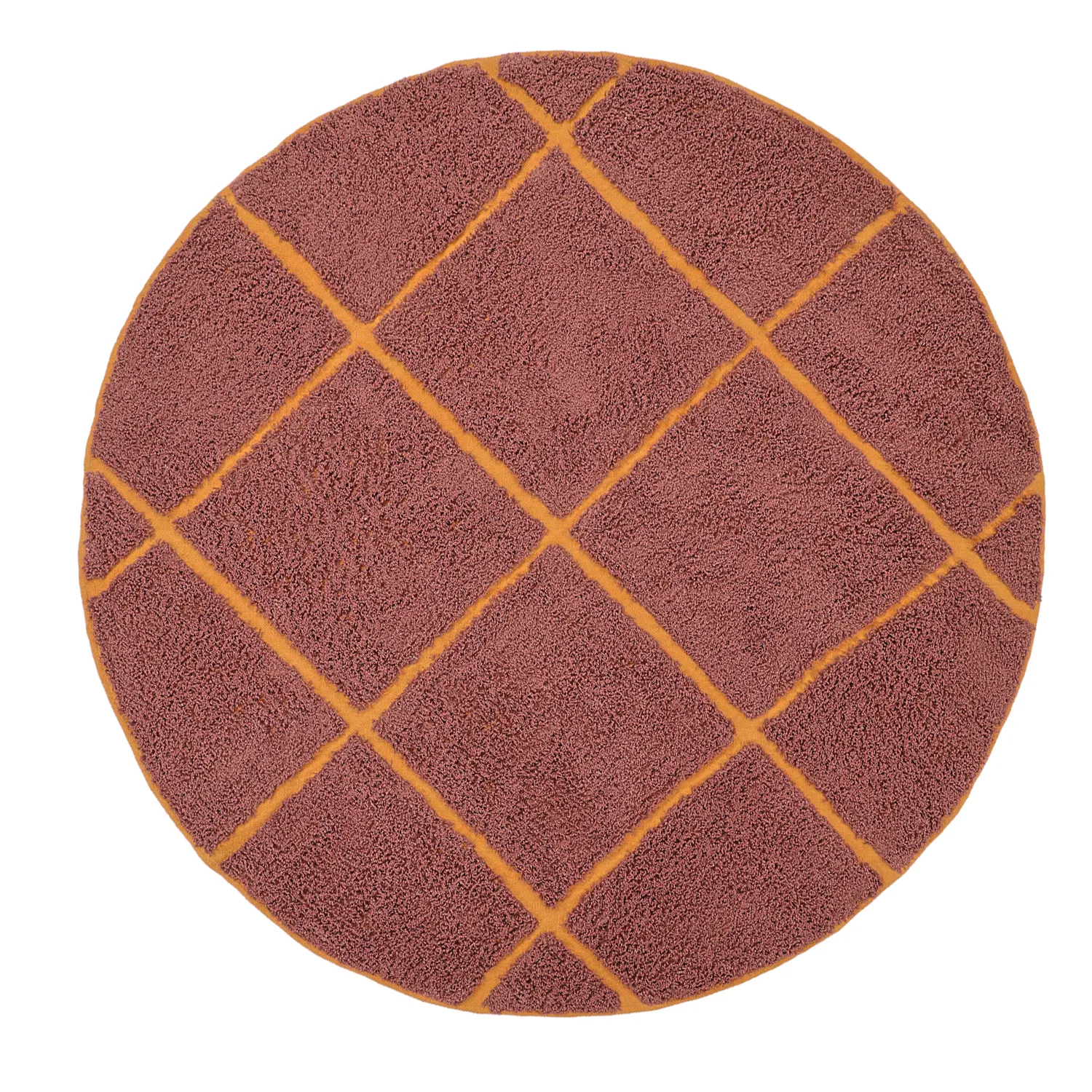 Tapis rond - Bellevue Natural Cotton Shaggy (rouge/orange)