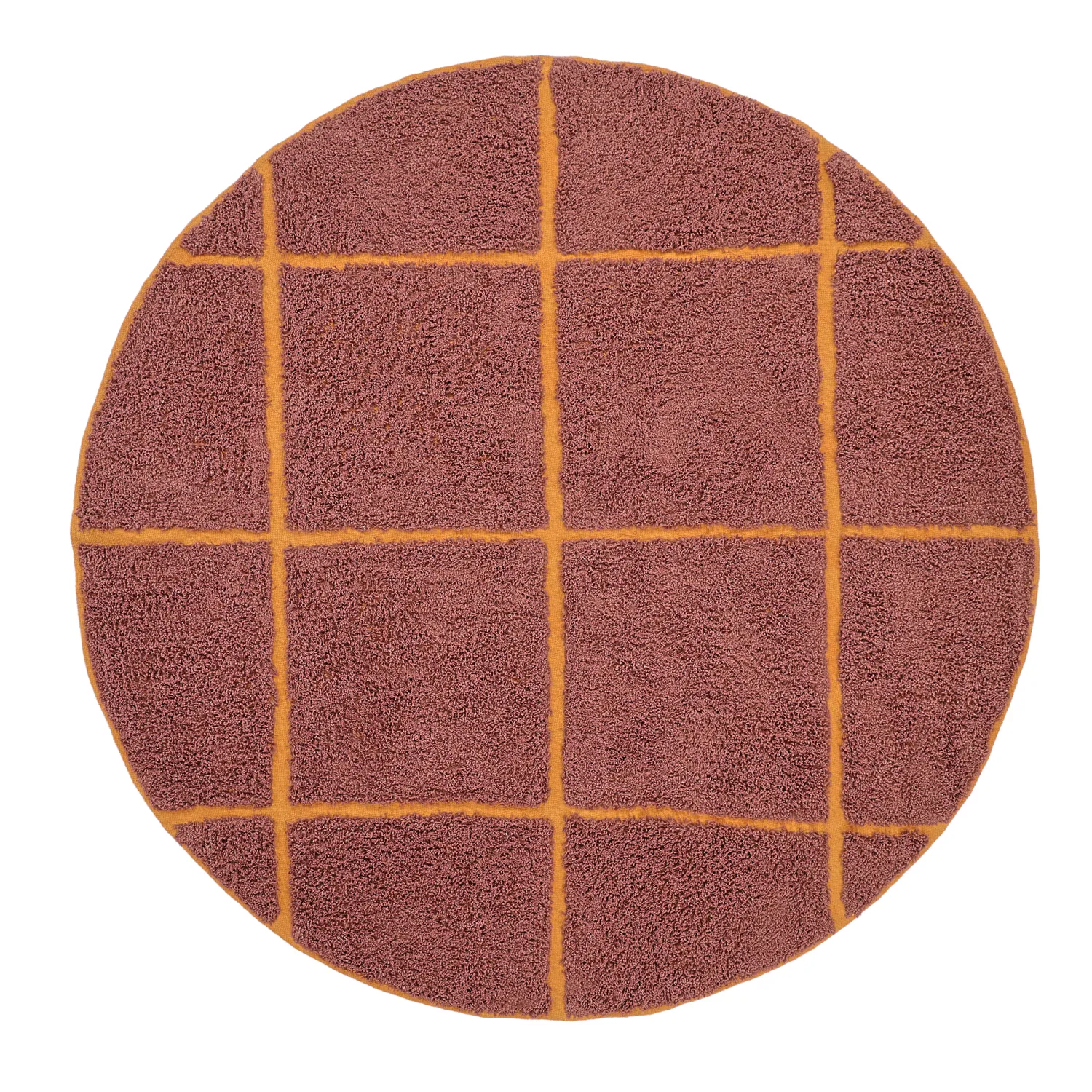 Tapis rond - Bellevue Natural Cotton Shaggy (rouge/orange)
