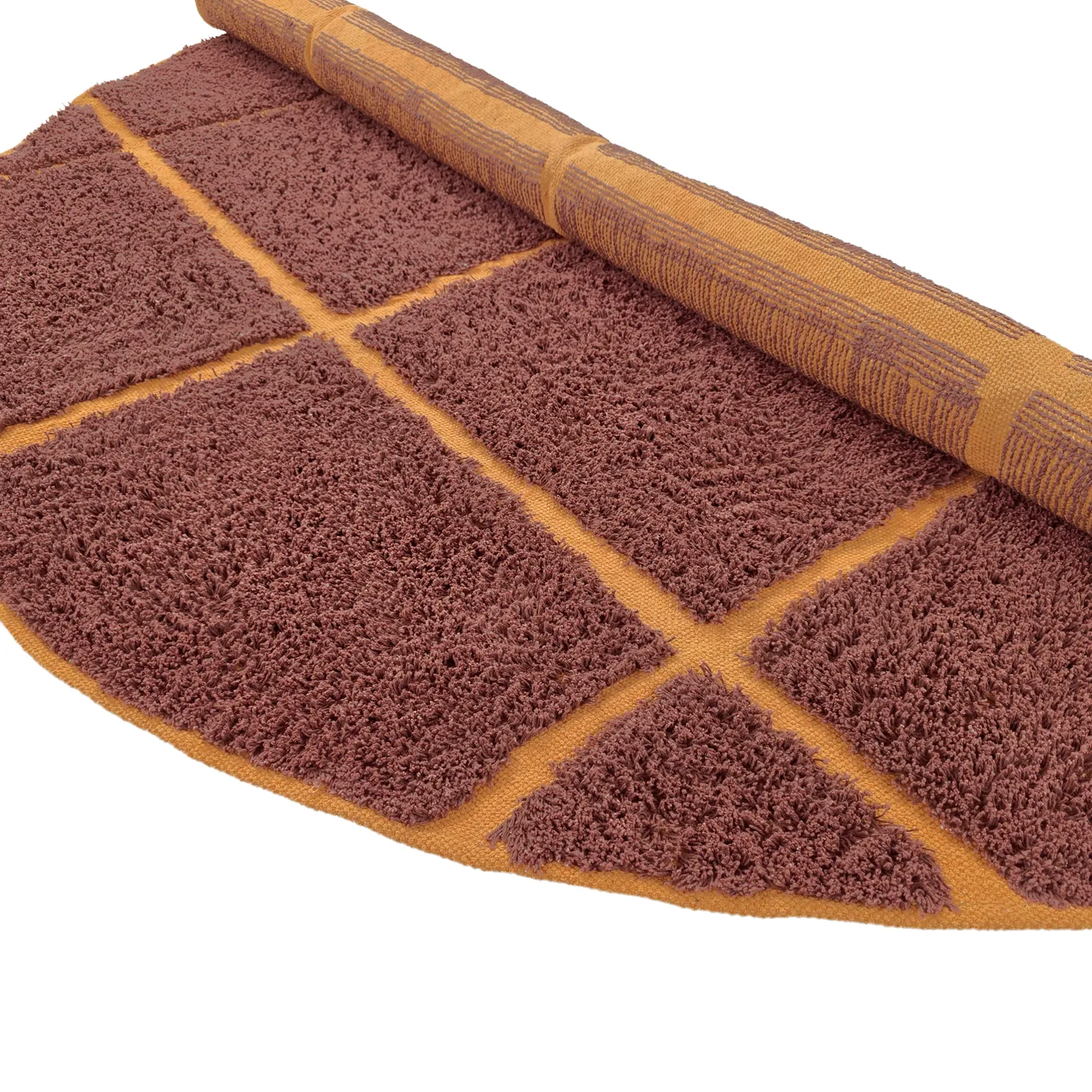 Tapis rond - Bellevue Natural Cotton Shaggy (rouge/orange)