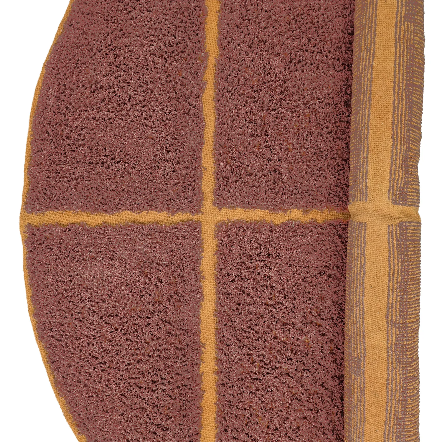 Tapis rond - Bellevue Natural Cotton Shaggy (rouge/orange)