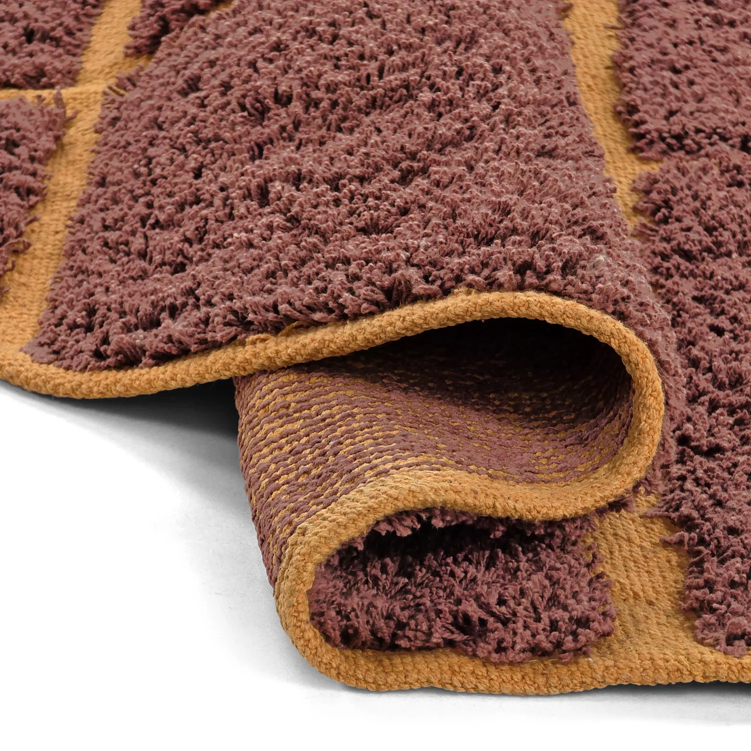 Tapis rond - Bellevue Natural Cotton Shaggy (rouge/orange)