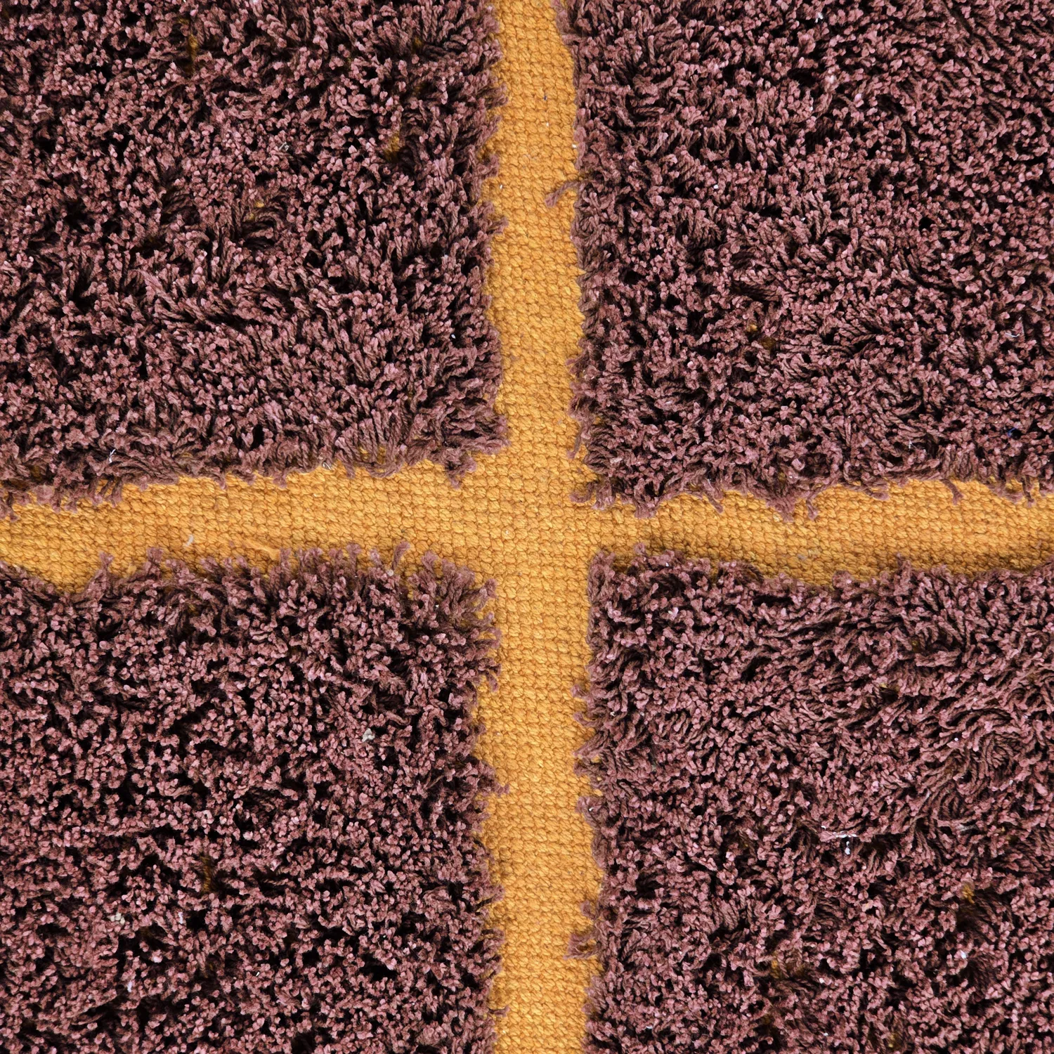 Tapis rond - Bellevue Natural Cotton Shaggy (rouge/orange)