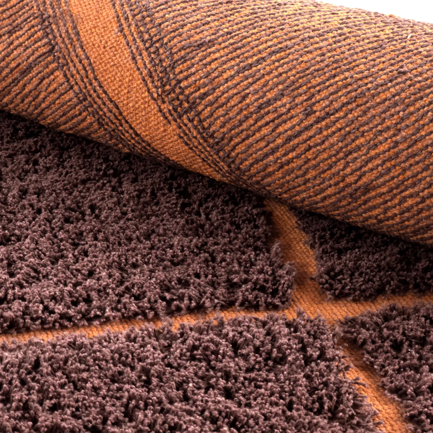 Tapis à poils longs - Bellevue Natural Cotton Shaggy (rouge/orange)