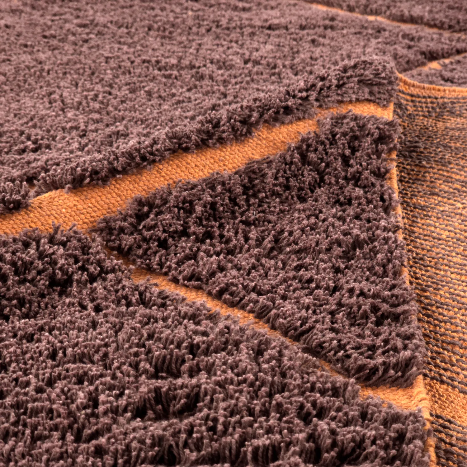 Tapis à poils longs - Bellevue Natural Cotton Shaggy (rouge/orange)