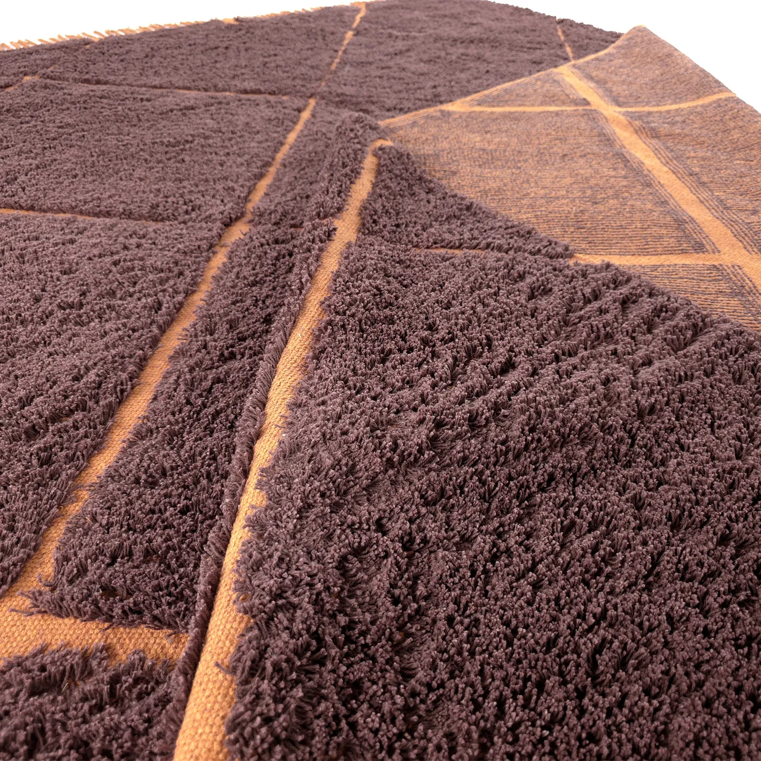 Tapis à poils longs - Bellevue Natural Cotton Shaggy (rouge/orange)