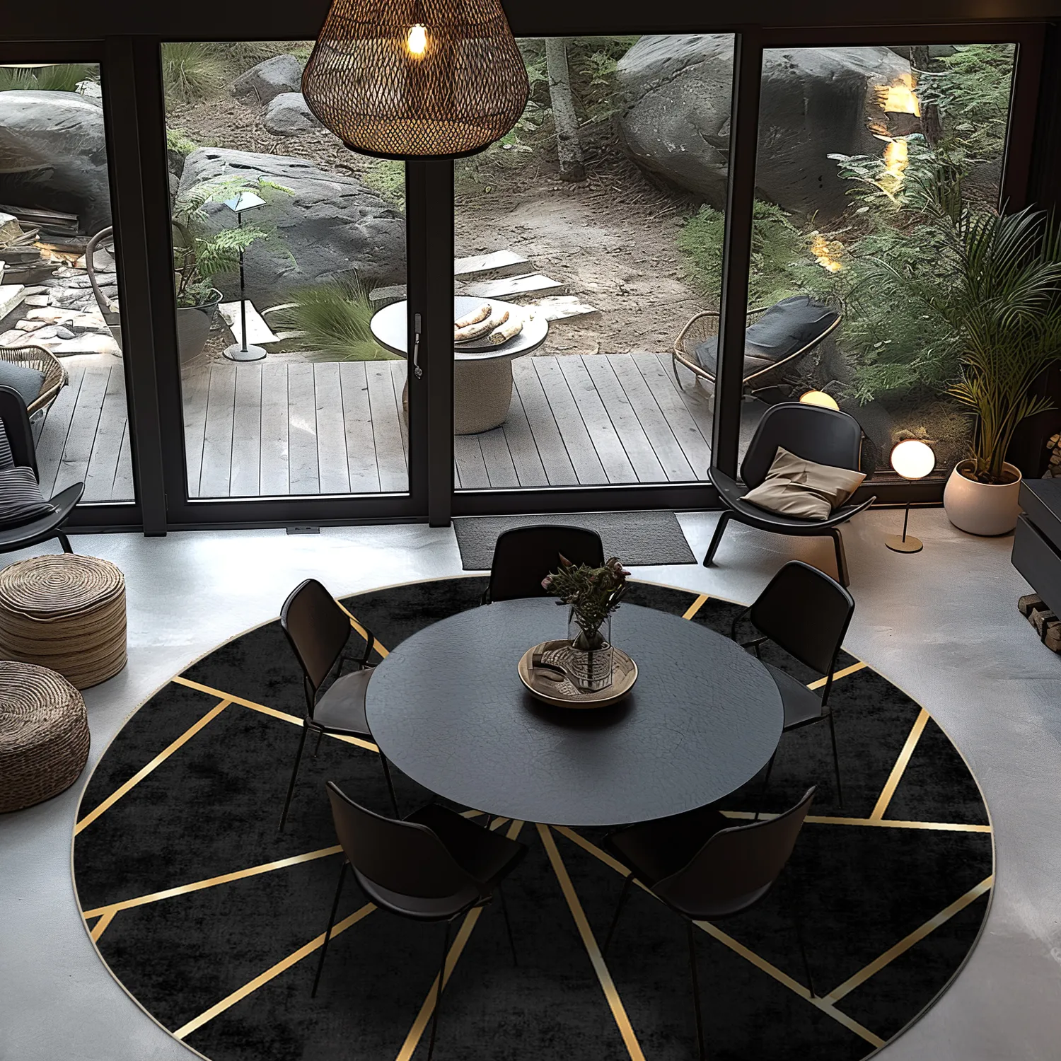 Tapis rond - Bellizzi (noir)