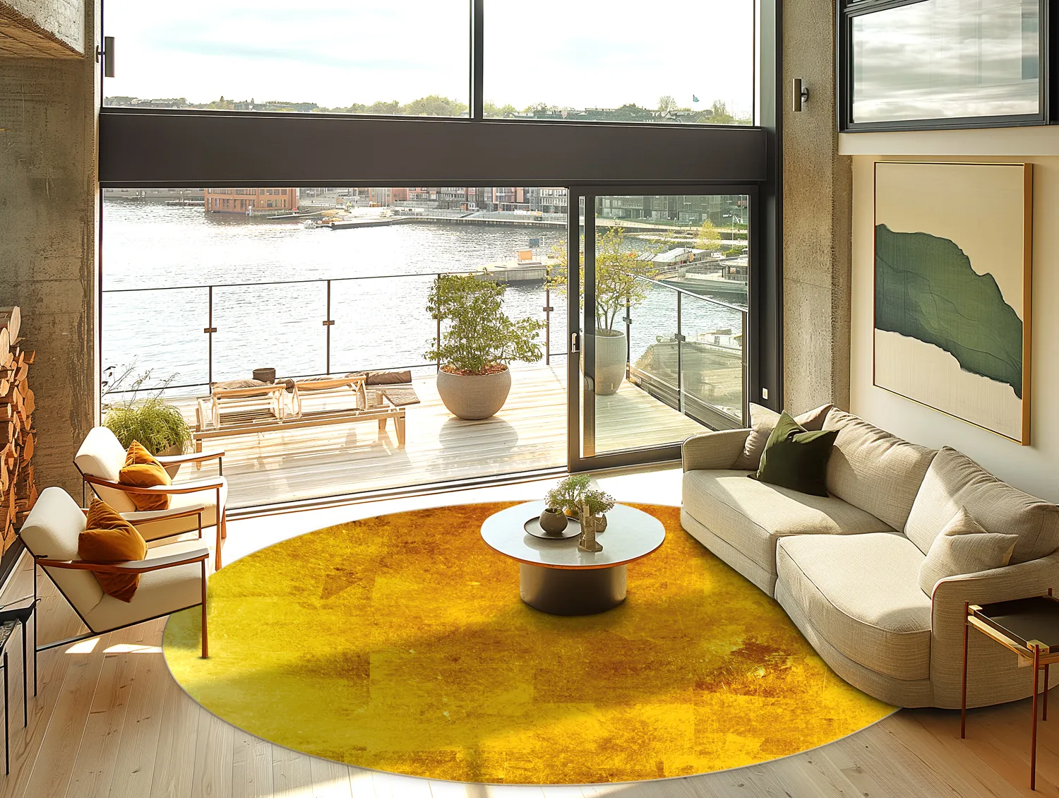 Rund Teppich - Benali (gold)