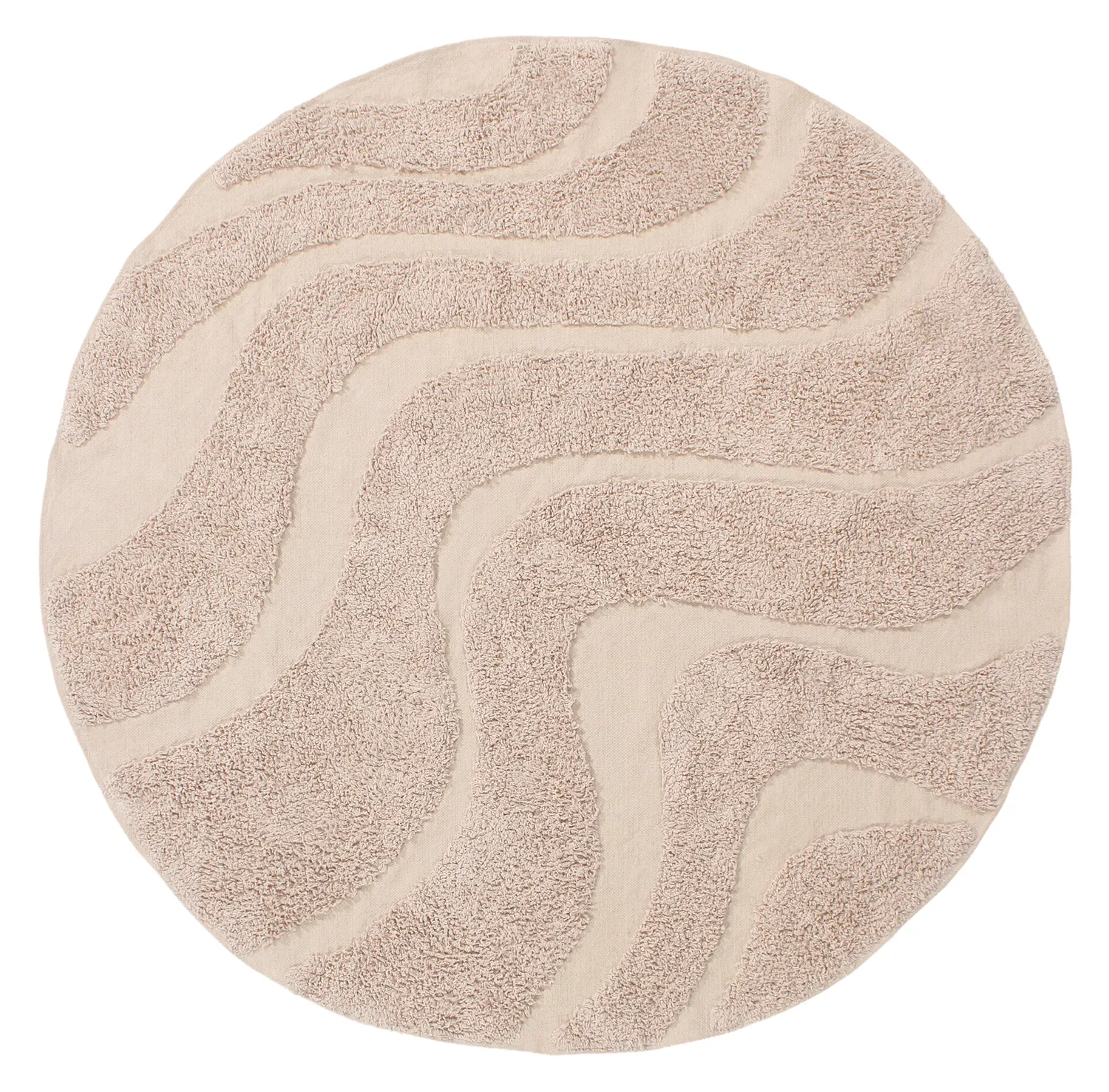 Tapis rond - Bonnie Natural Cotton Shaggy (beige)