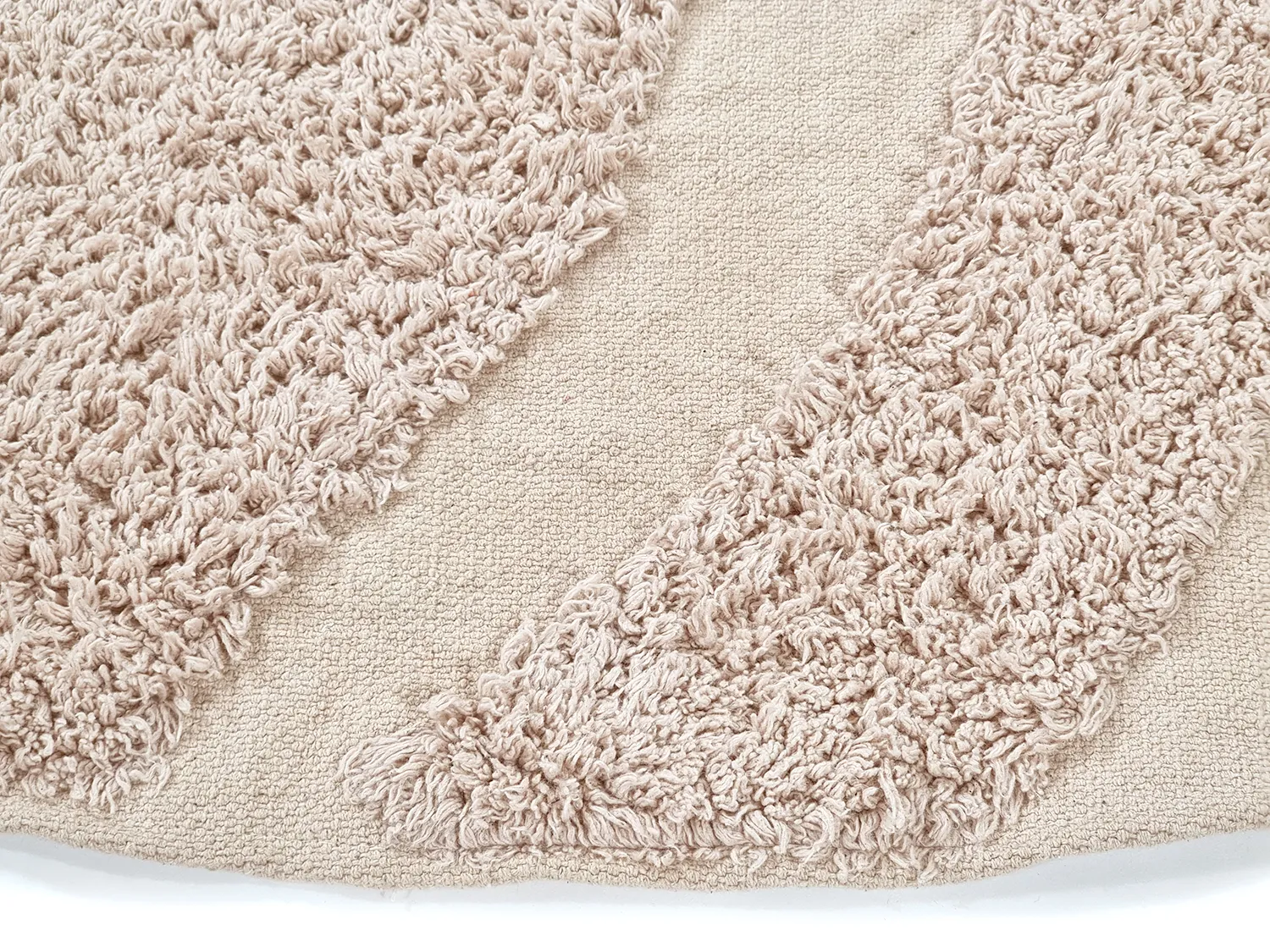 Tapis rond - Bonnie Natural Cotton Shaggy (beige)