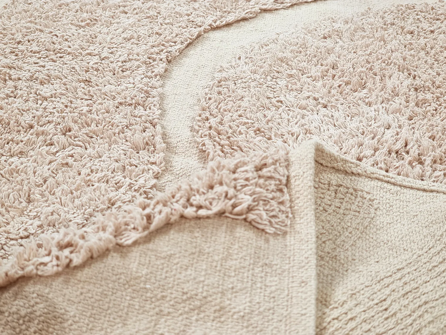 Tapis rond - Bonnie Natural Cotton Shaggy (beige)