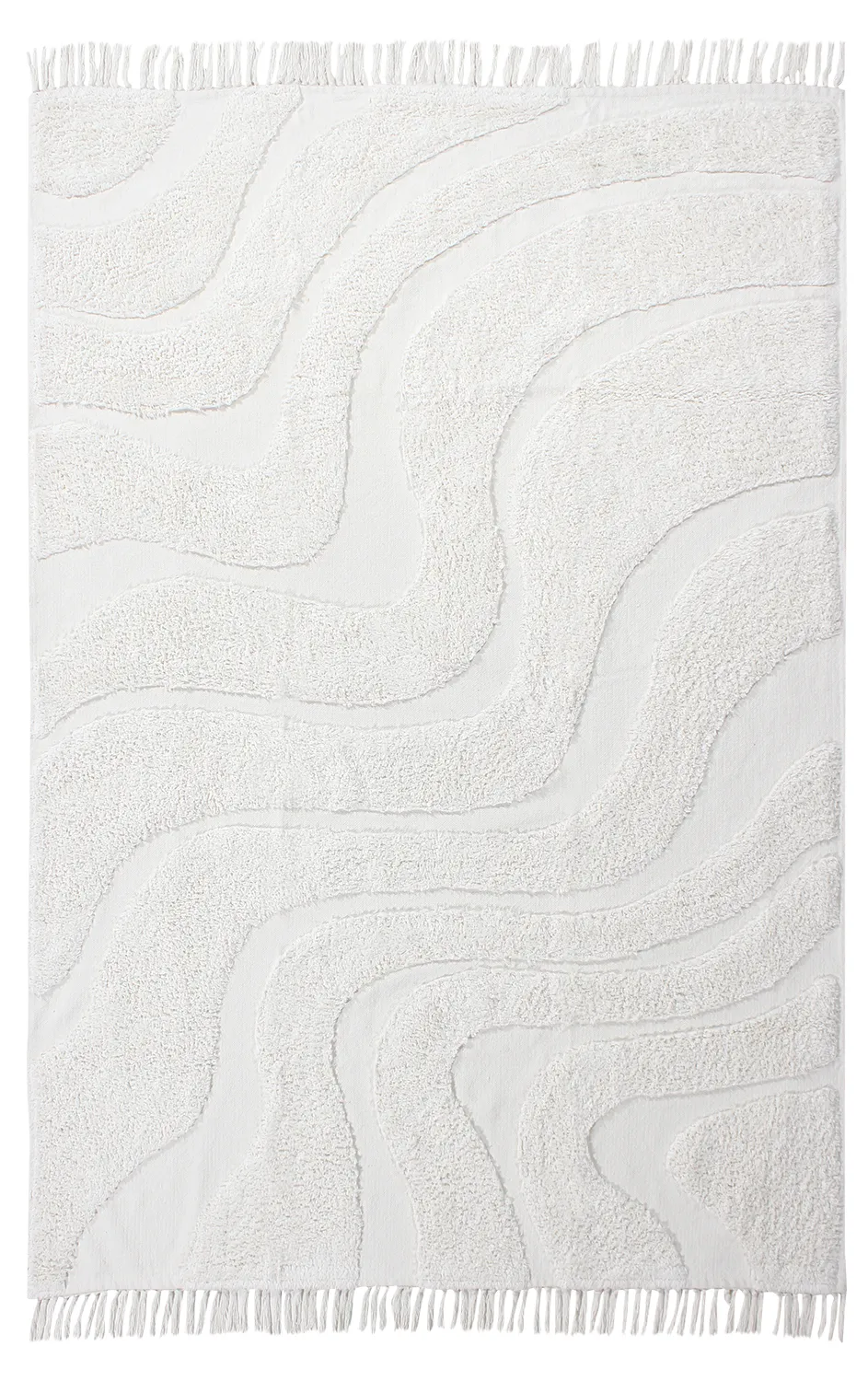 Tapis shaggy - Bonnie Natural Cotton Shaggy (blanc cassé)