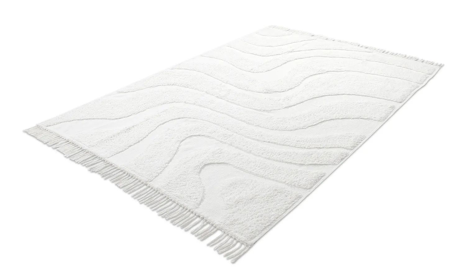 Tapis shaggy - Bonnie Natural Cotton Shaggy (blanc cassé)