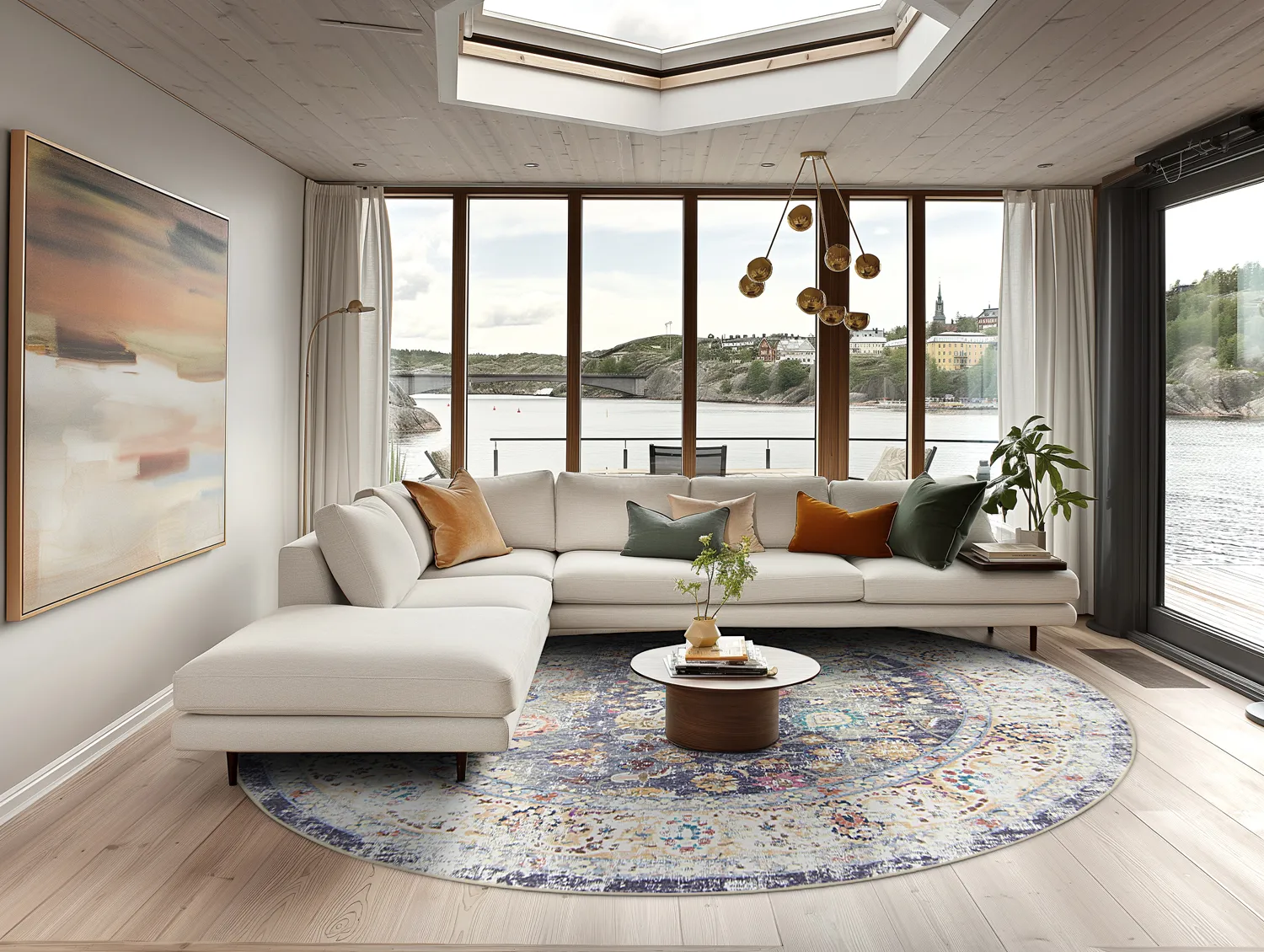 Tapis rond - Bouhjar (bleu/multicolore)