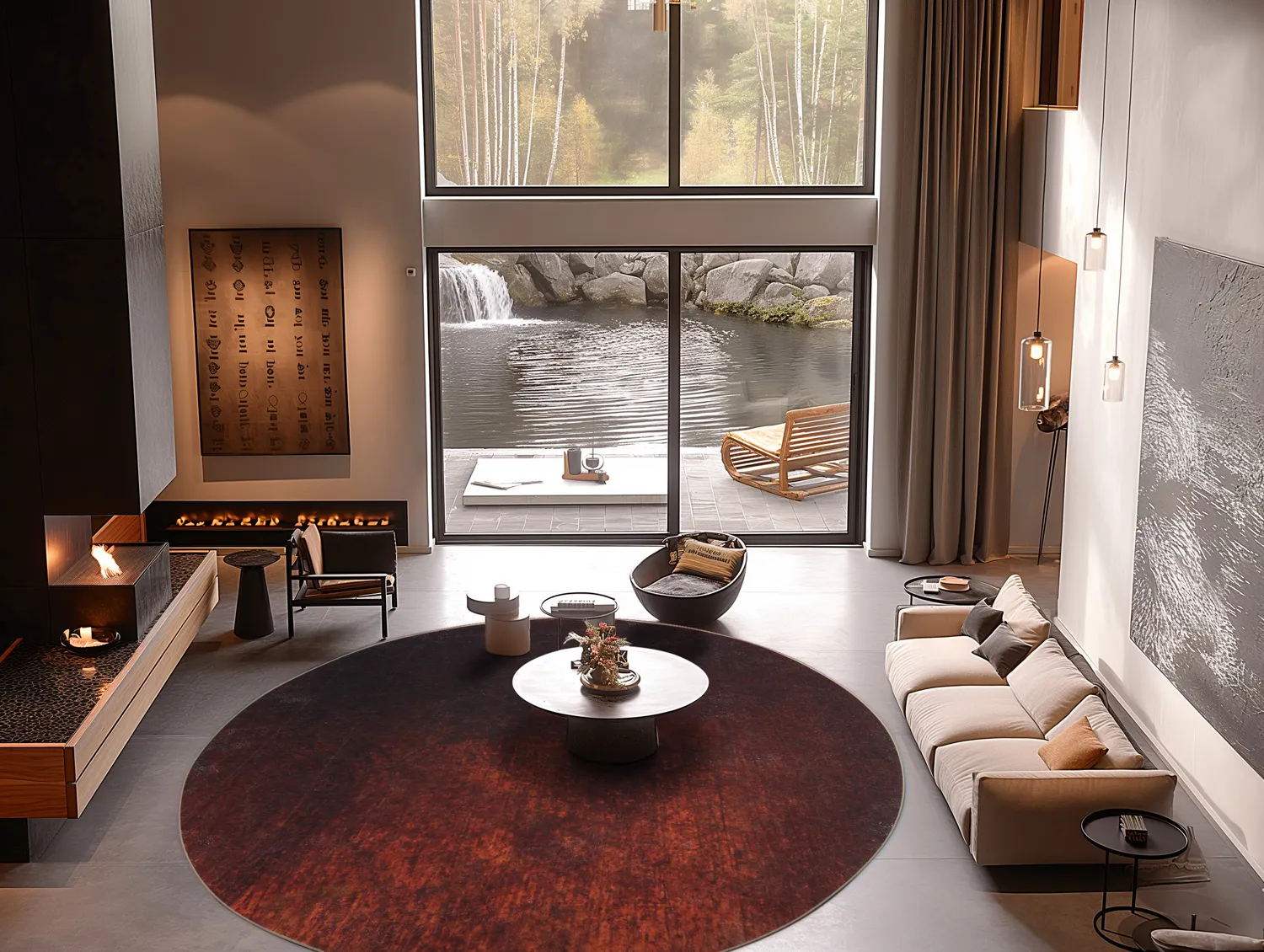 Rund Teppich - Bovera (rot)