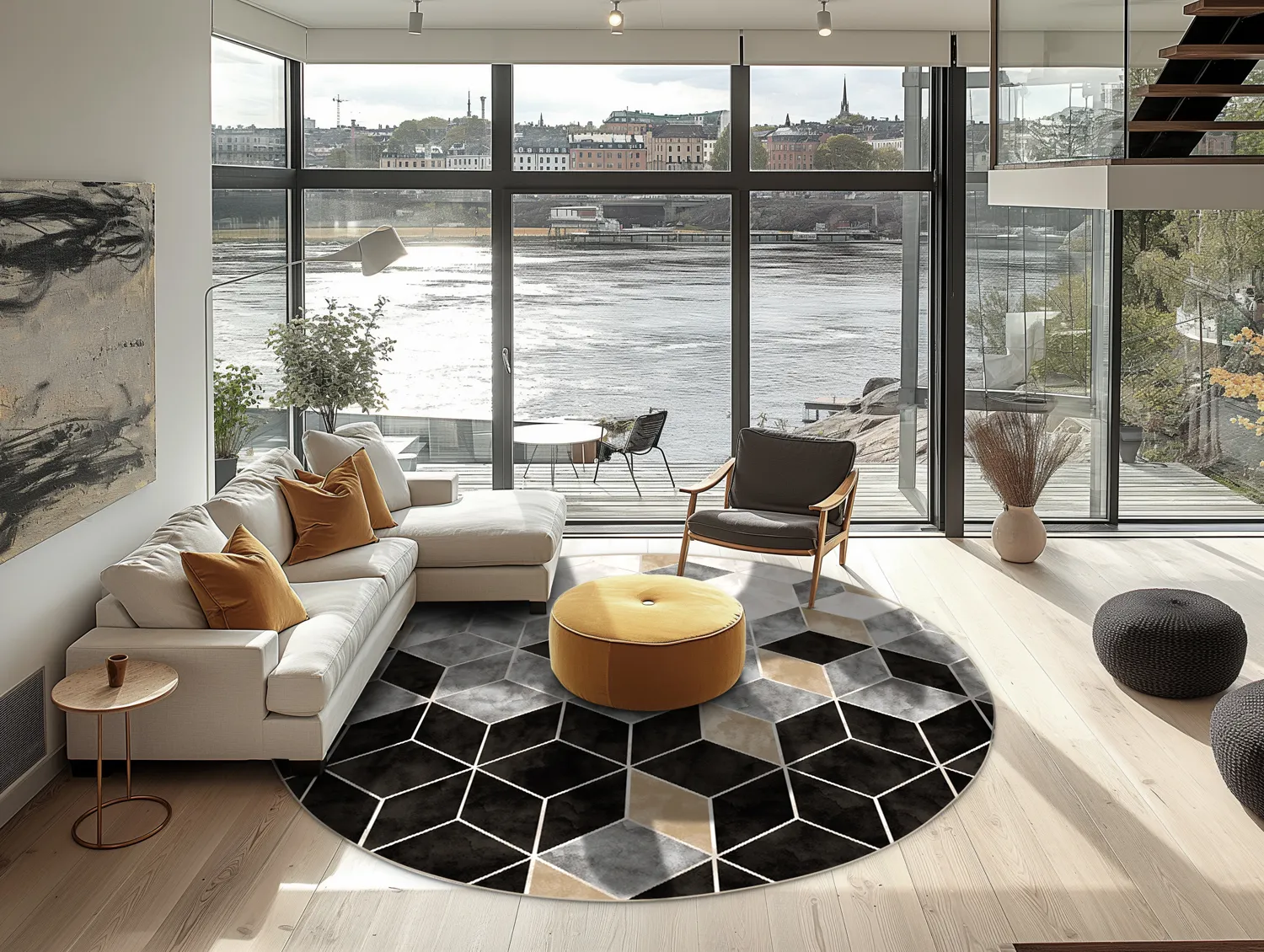 Rund Teppich - Brigooda (grau)