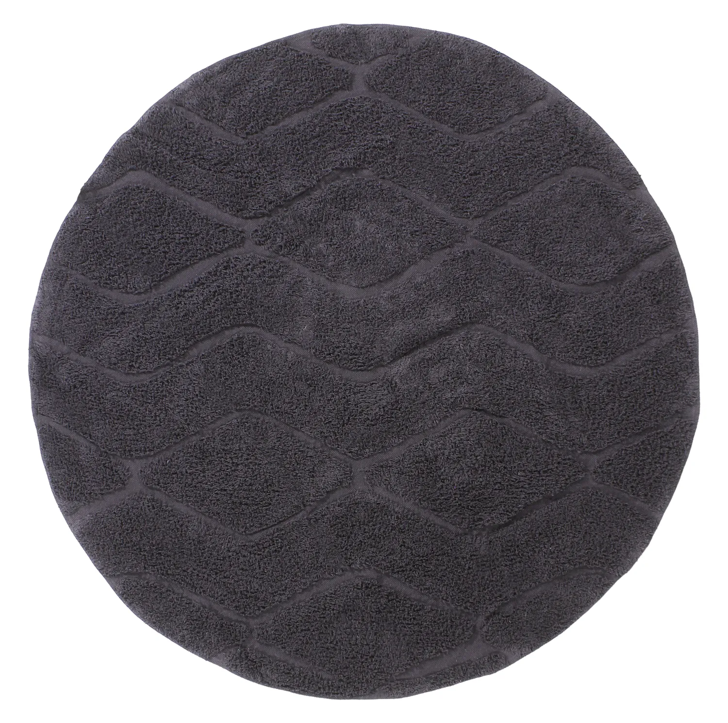 Runde Teppiche - Brynn Natural Cotton Shaggy (schwarz)