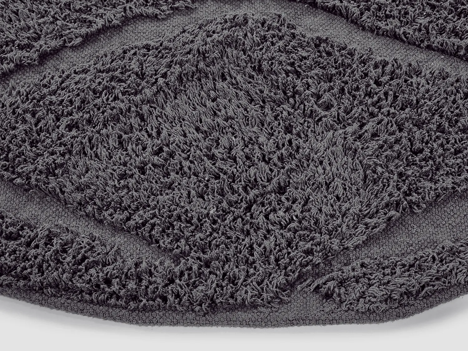 Runde Teppiche - Brynn Natural Cotton Shaggy (schwarz)