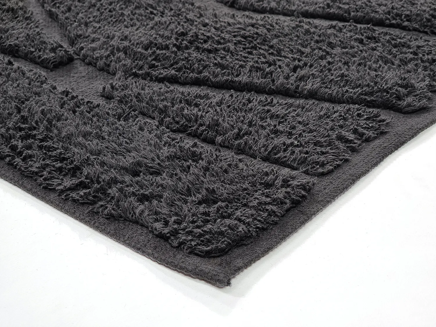 Hochflorteppiche - Brynn Natural Cotton Shaggy (schwarz)