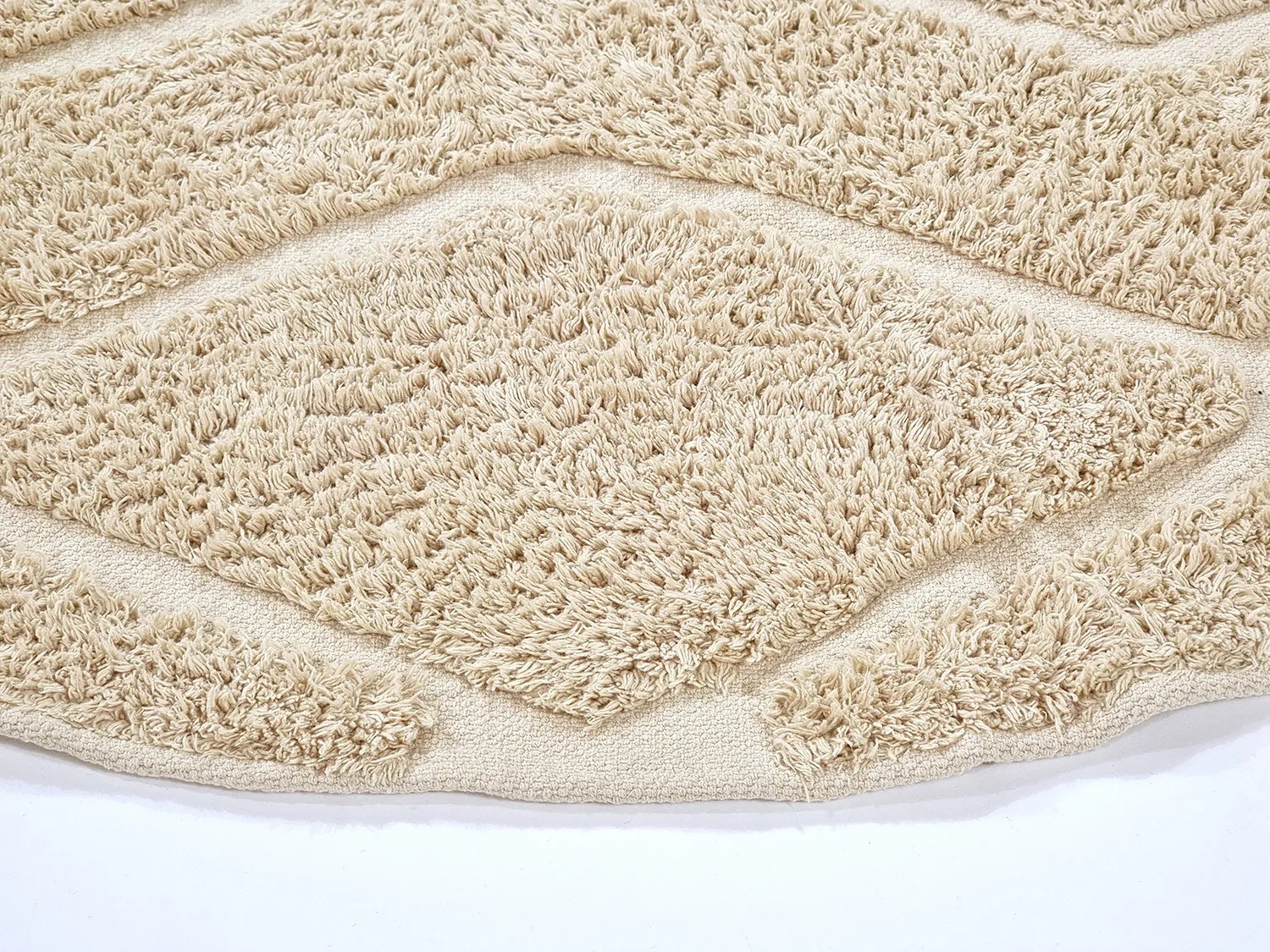 Runde Teppiche - Brynn Natural Cotton Shaggy (beige)