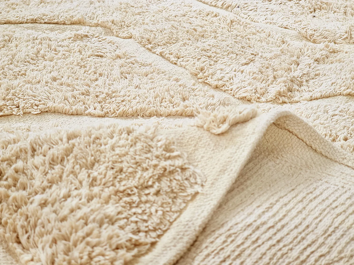 Runde Teppiche - Brynn Natural Cotton Shaggy (beige)