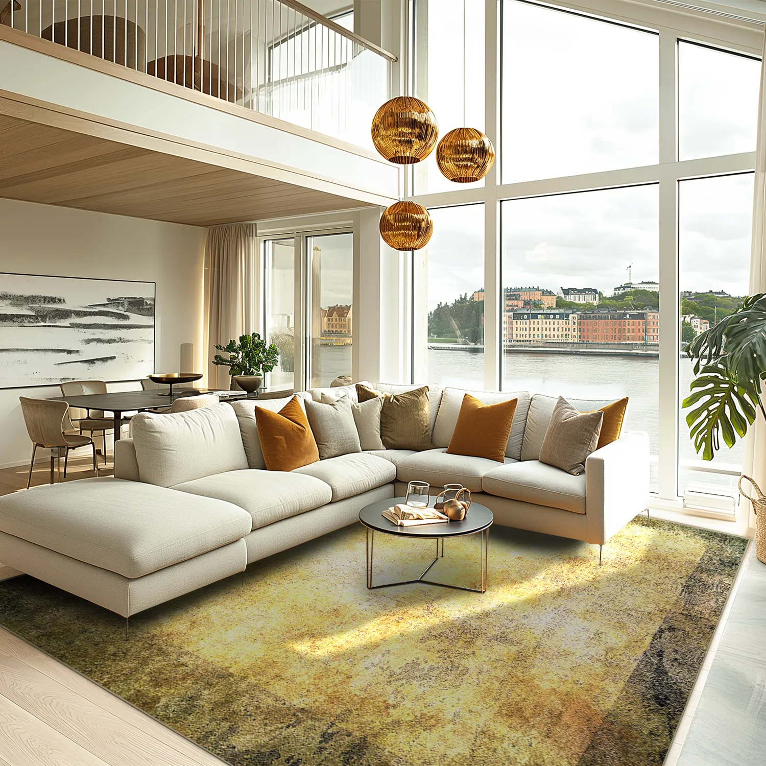 Wilton-Teppich - Campana (beige/gelb)