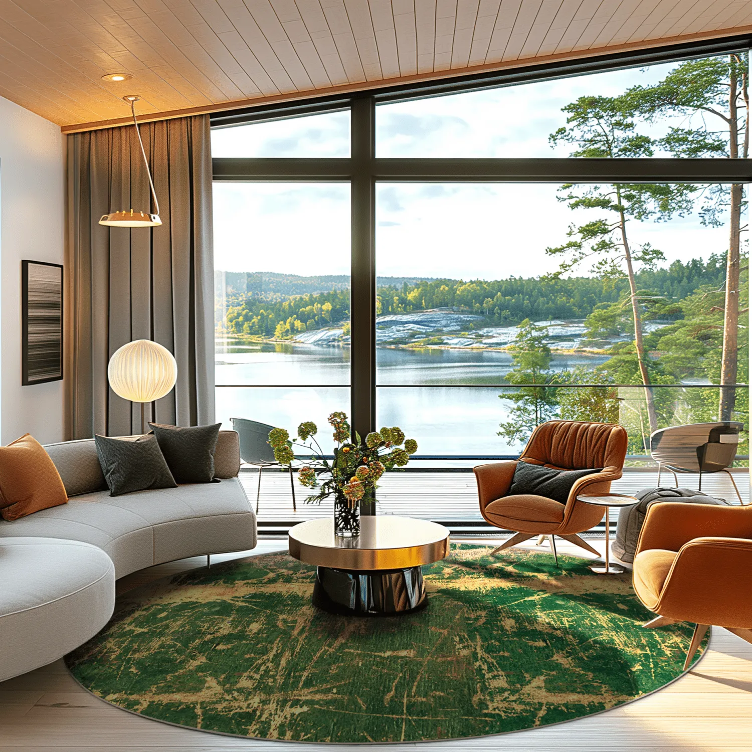 Rund Teppich - Cantoria (beige/grün)