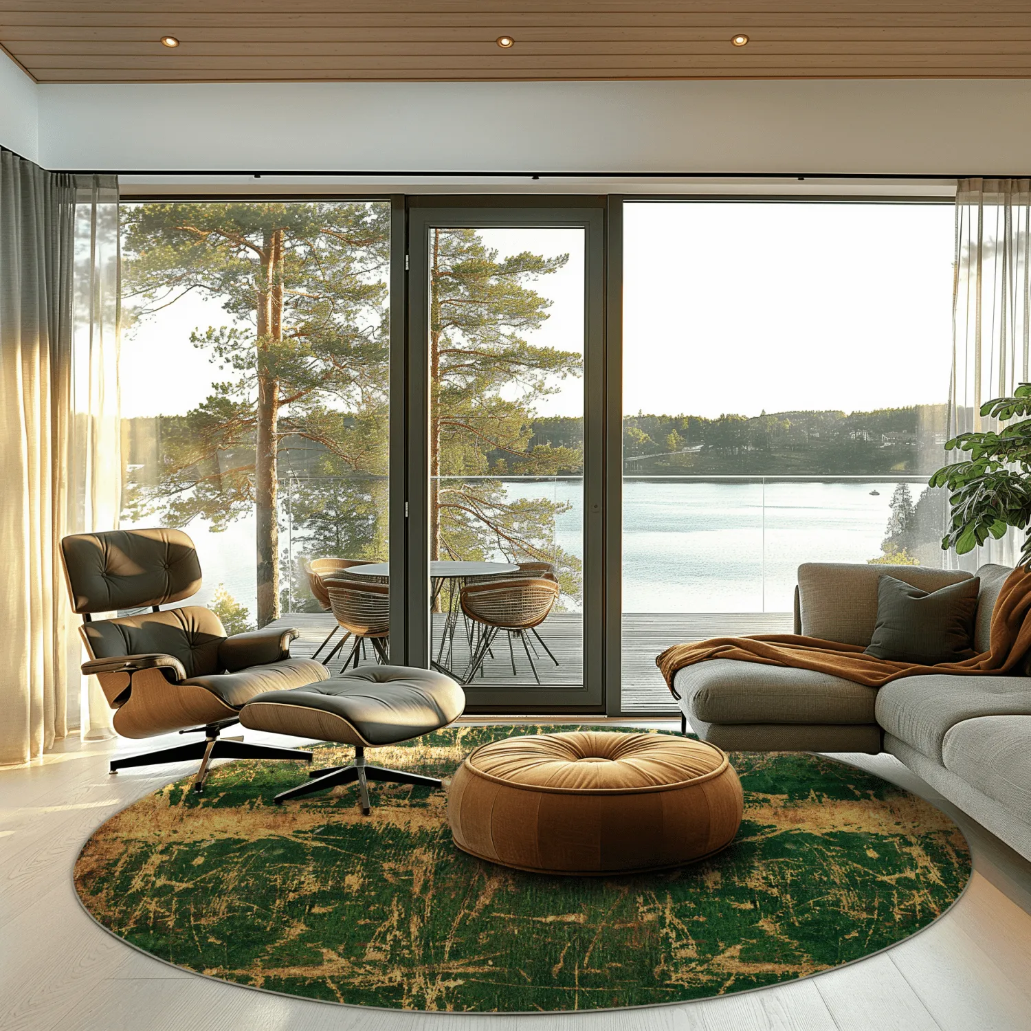 Rund Teppich - Cantoria (beige/grün)