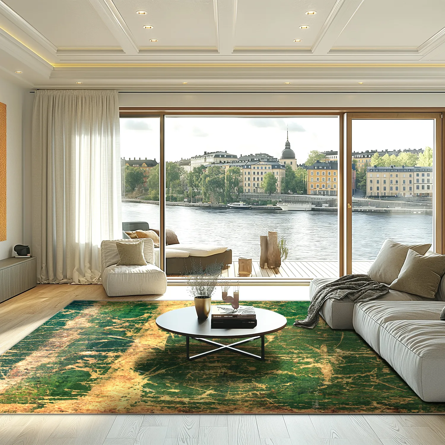 Tapis Wilton - Cantoria (beige/vert)