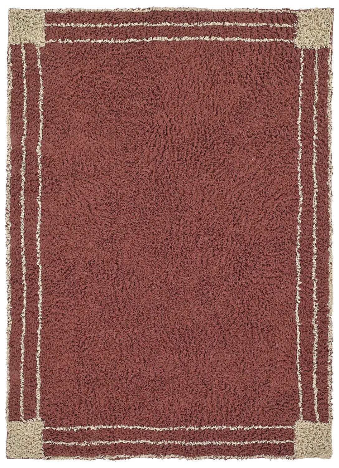 Hochflorteppiche - Cataya Natural Cotton Shaggy (braun/beige)