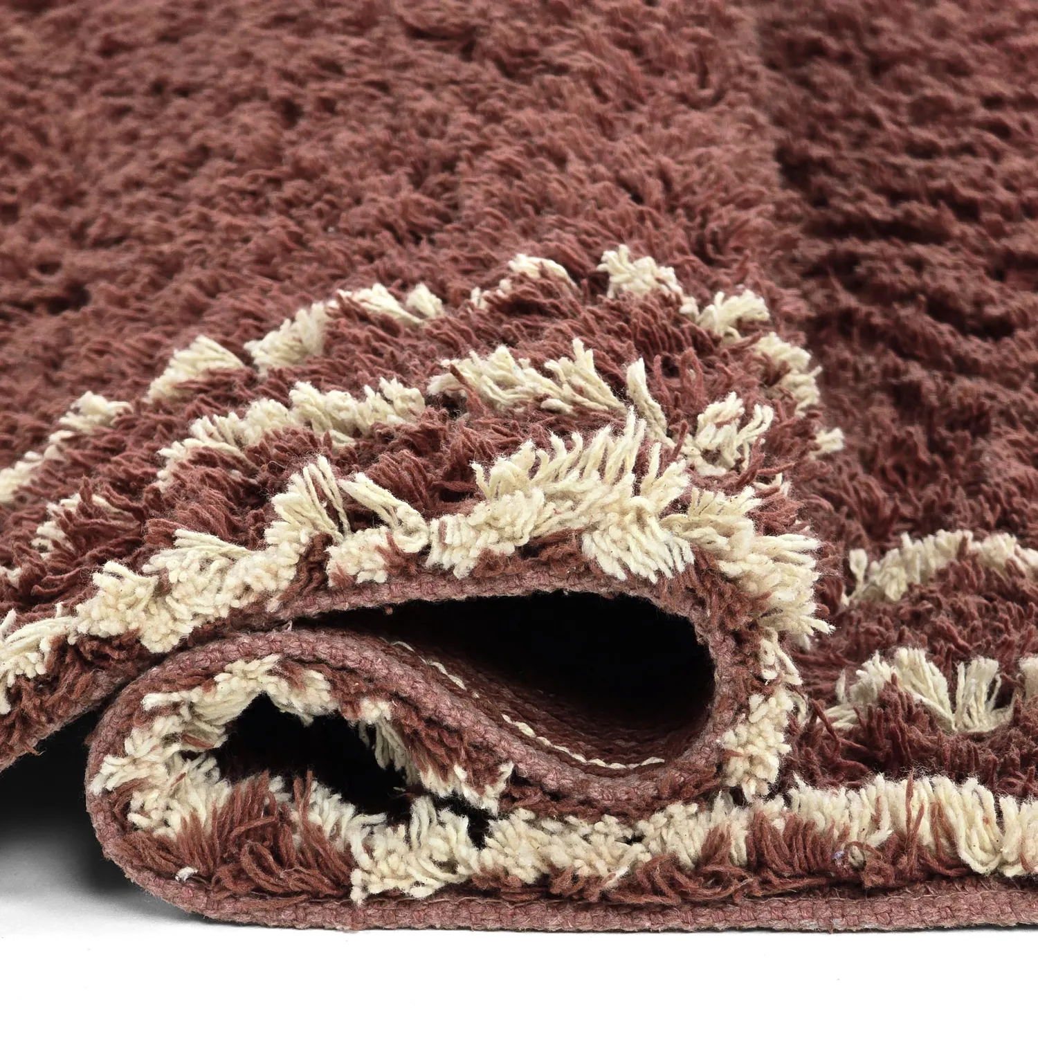 Hochflorteppiche - Cataya Natural Cotton Shaggy (braun/beige)