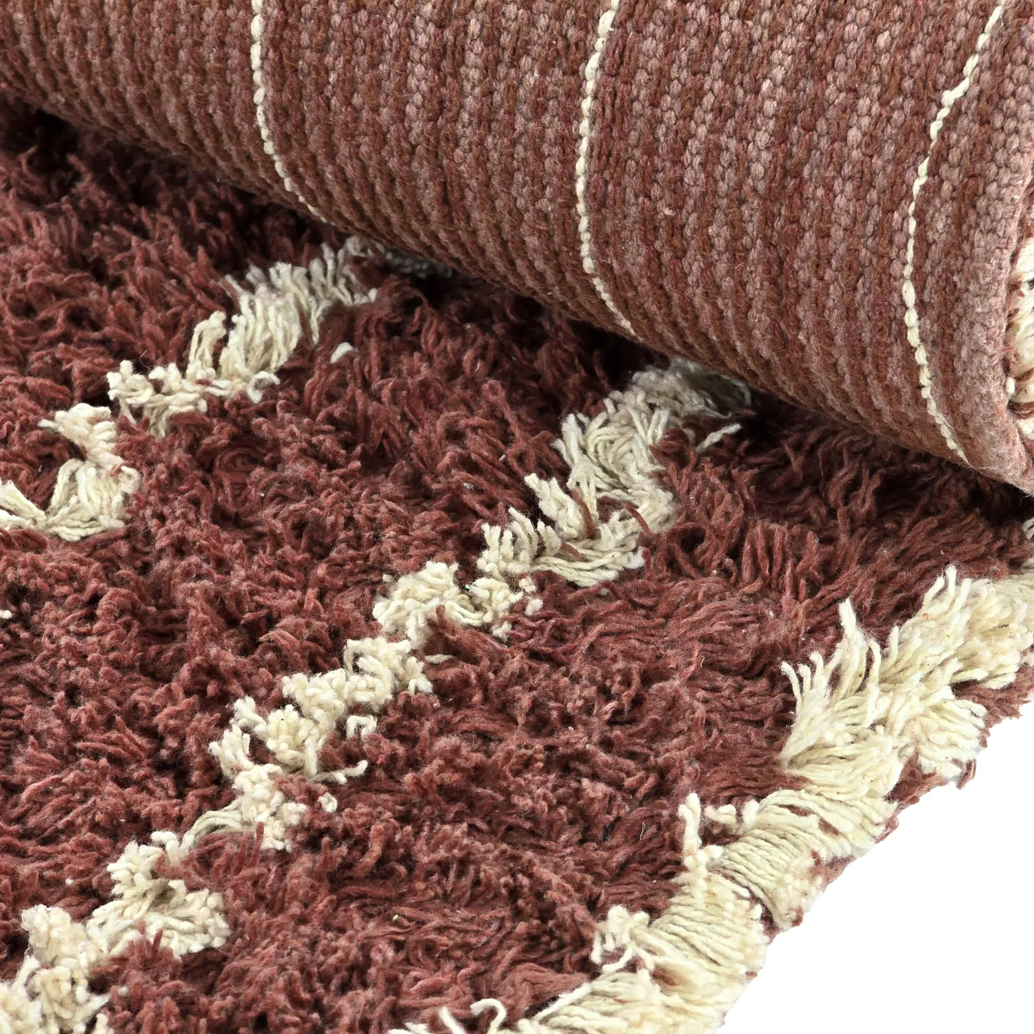 Hochflorteppiche - Cataya Natural Cotton Shaggy (braun/beige)
