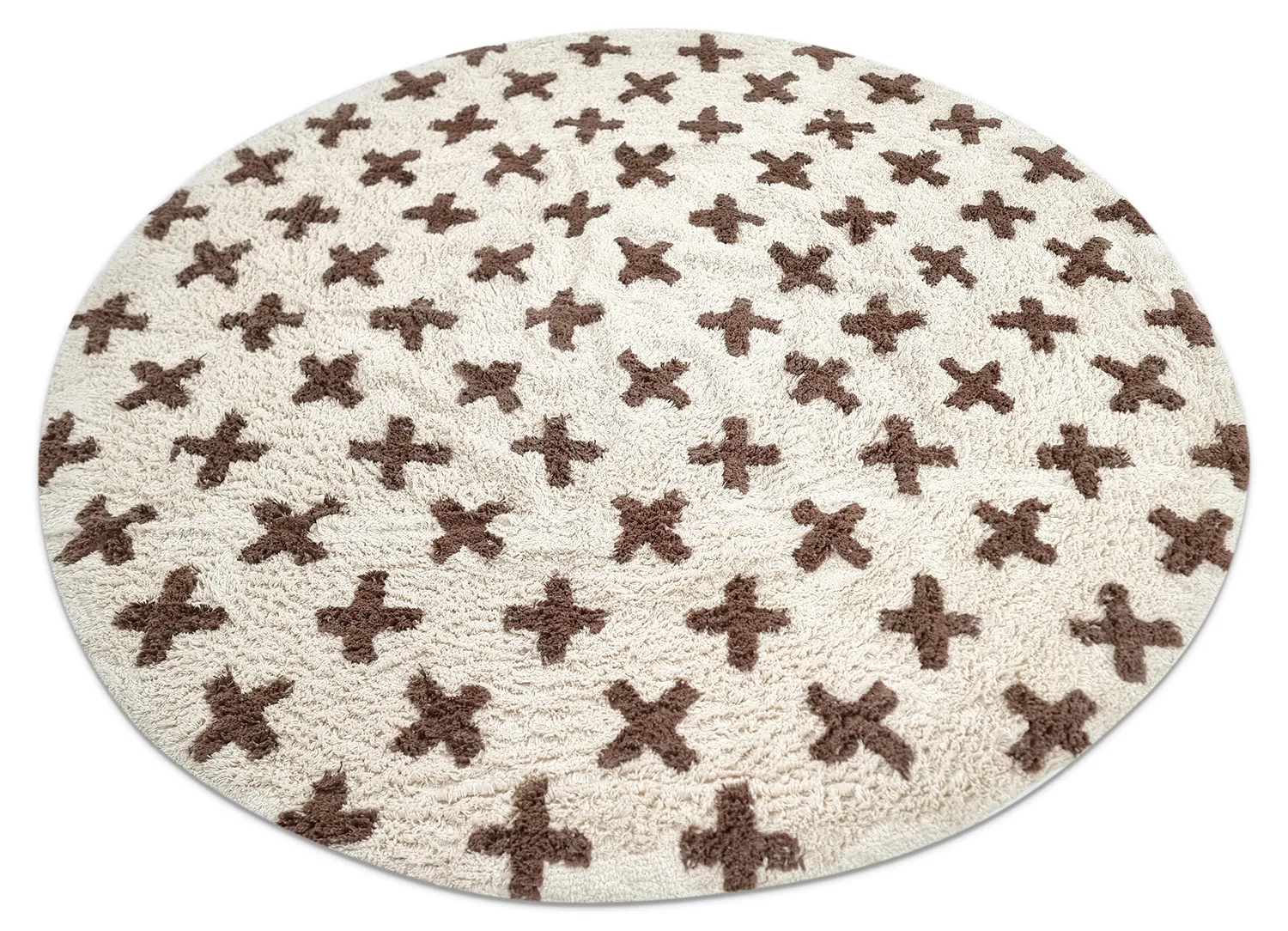 Runde Teppiche - Chesley Natural Cotton Shaggy (beige)