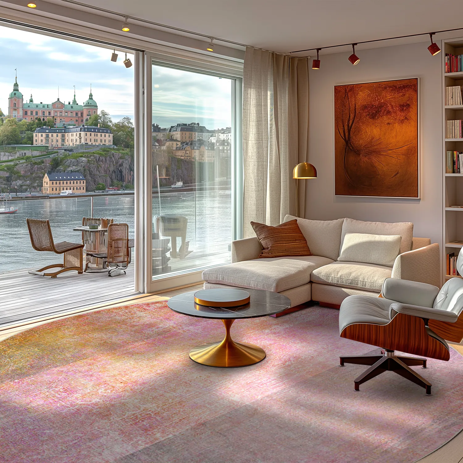 Rund Teppich - Cicoria (rosa/lila)