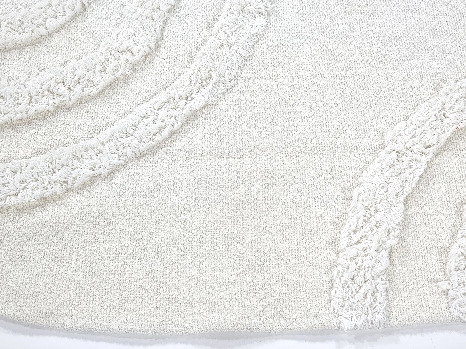 Tapis rond - Como Natural Cotton Shaggy (blanc cassé)