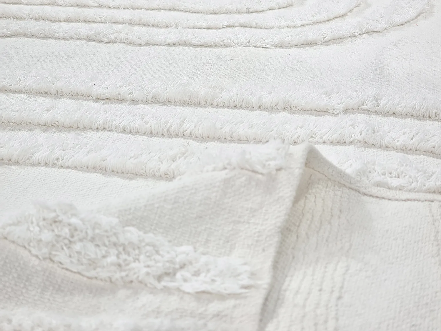 Tapis rond - Como Natural Cotton Shaggy (blanc cassé)